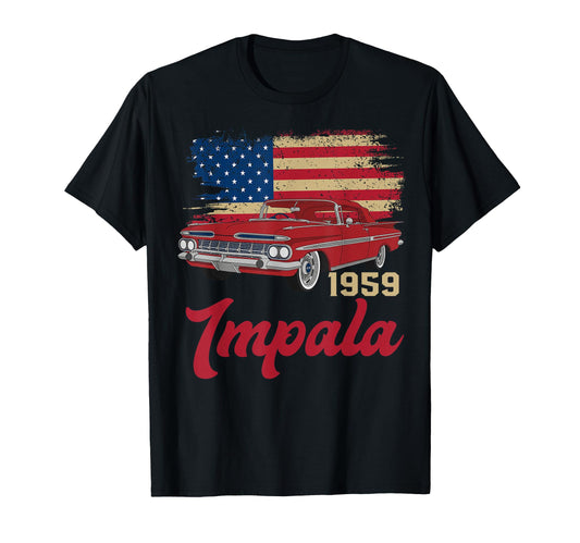 1959 59 Impala Old School Muscle Car T-Shirt - Novelty Apparel Men Women - T-Shirt, Sweatshirt, Hoodie