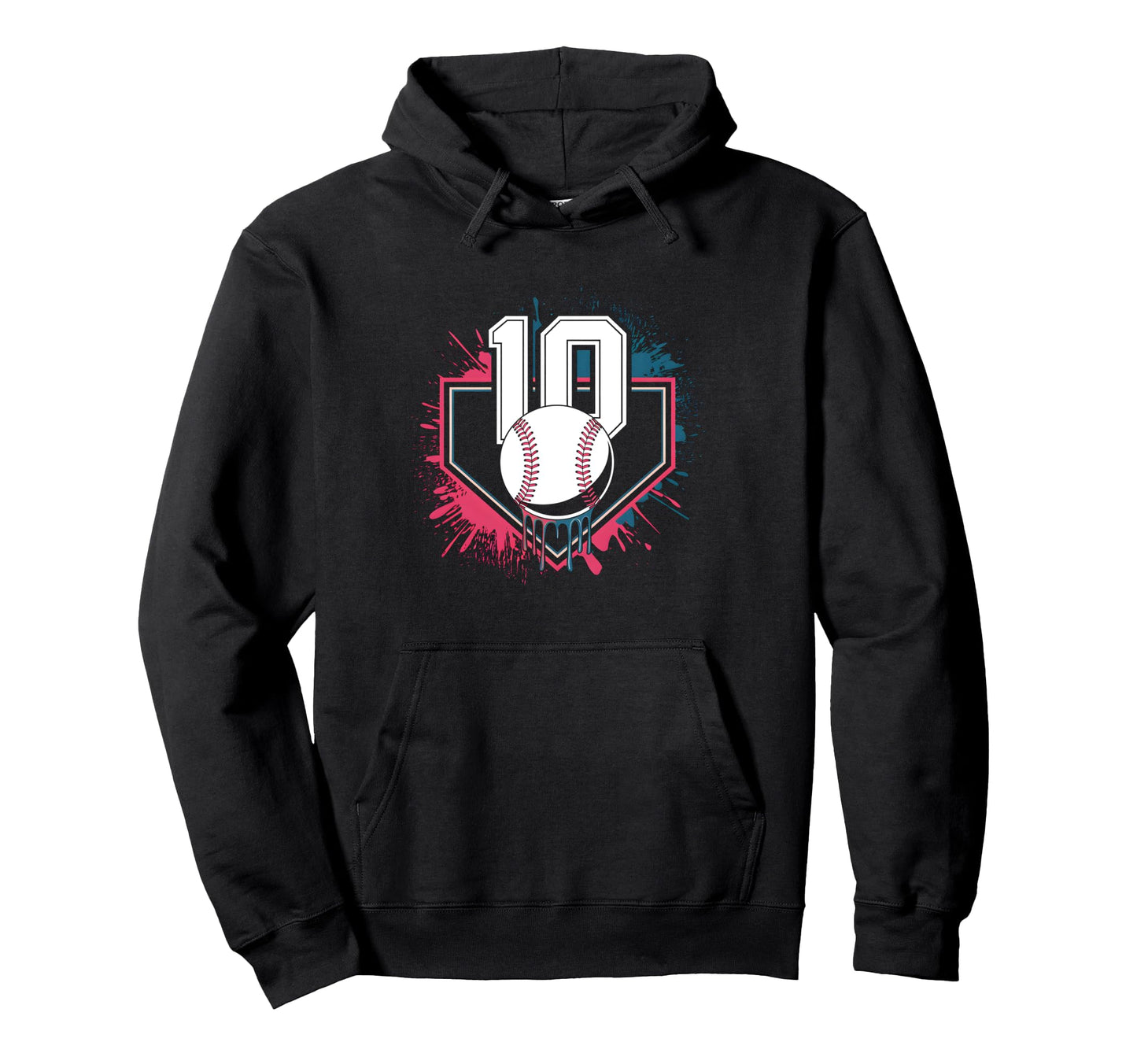 Baseball Drip 10Th Birthday Party 10 Year Hoodie - Novelty Apparel Unisex - T-Shirt, Sweatshirt, Hoodie