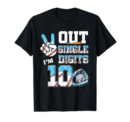 10Th Birthday Baseball Drip T-Shirt - Casual Everyday Wear for Adults - T-Shirt, Sweatshirt, Hoodie