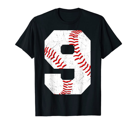 9 Birthday Baseball Theme Bday T-Shirt - Fun Novelty Design for Adults - T-Shirt, Sweatshirt, Hoodie