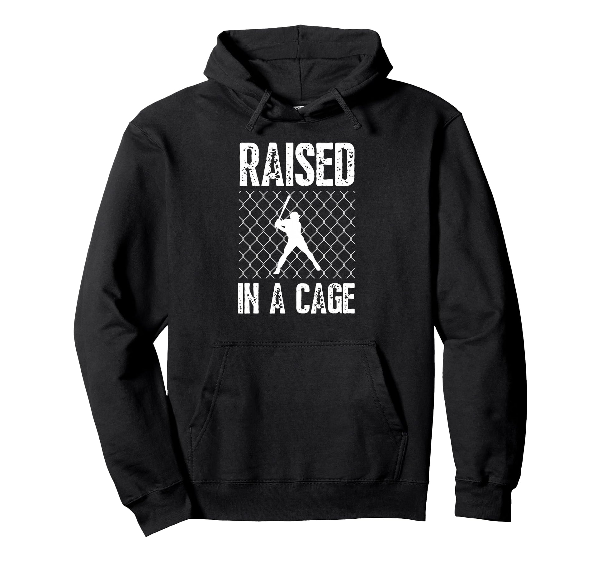 Raised Cage Baseball Hoodie - Minimalist Print for Adults - T-Shirt, Sweatshirt, Hoodie