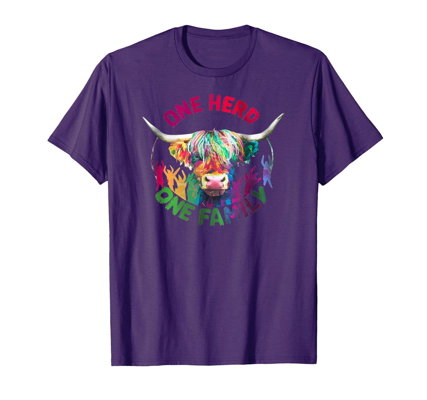 Funny Color One Herd One Family T-Shirt - Casual Everyday Wear Unisex - T-Shirt, Sweatshirt, Hoodie