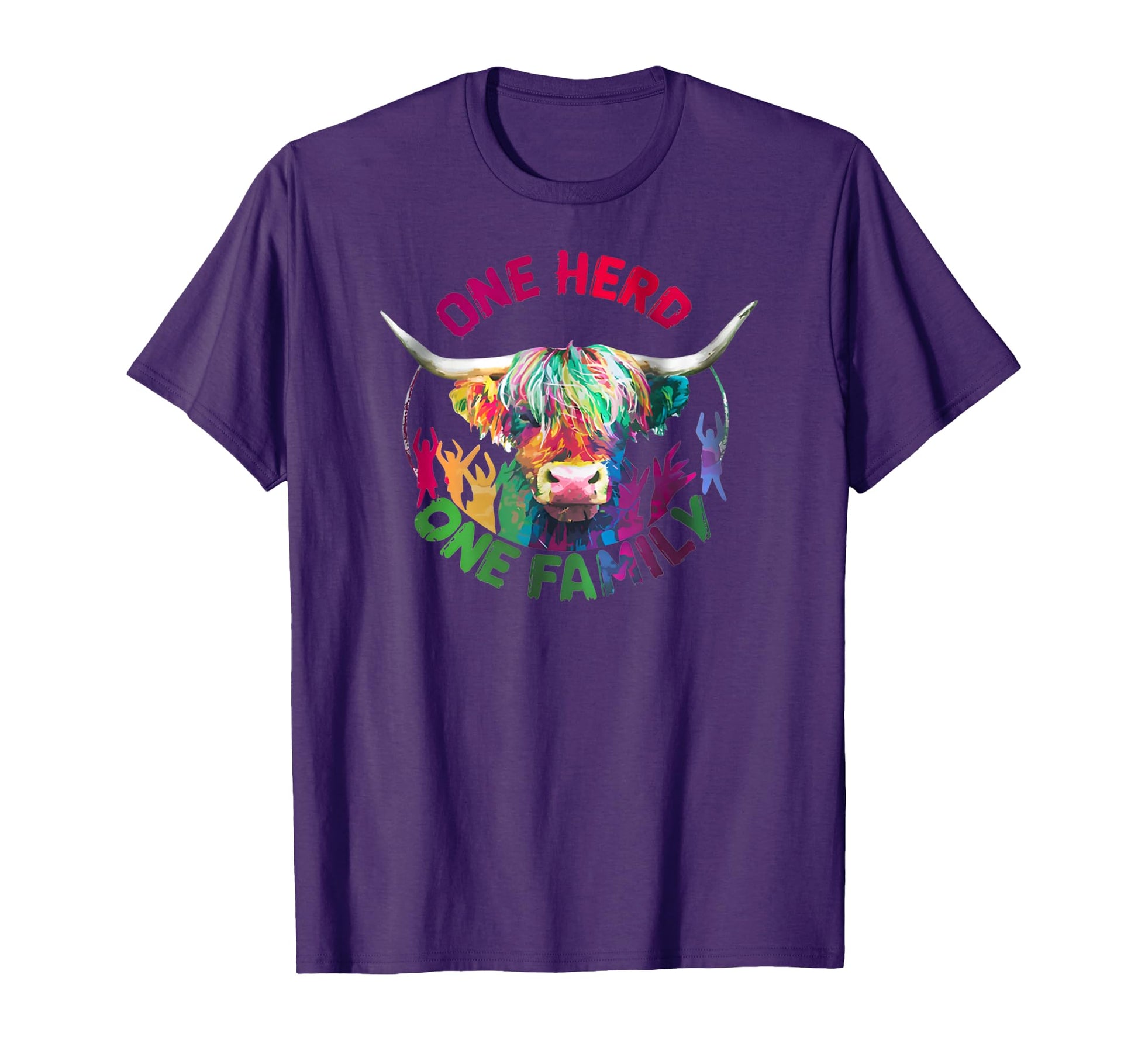 Funny Color One Herd One Family T-Shirt - Casual Everyday Wear Unisex - T-Shirt, Sweatshirt, Hoodie