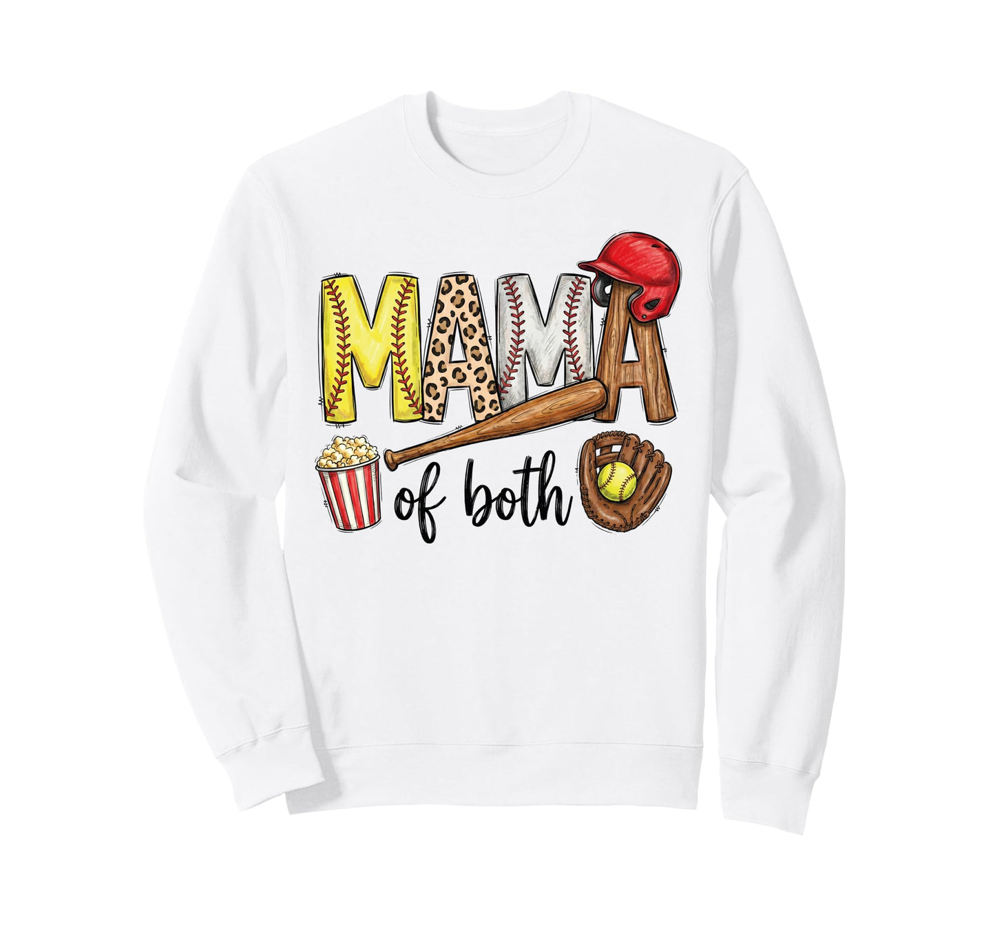 Mama Both Leopard Baseball Sweatshirt - Streetwear Style Men Women - T-Shirt, Sweatshirt, Hoodie