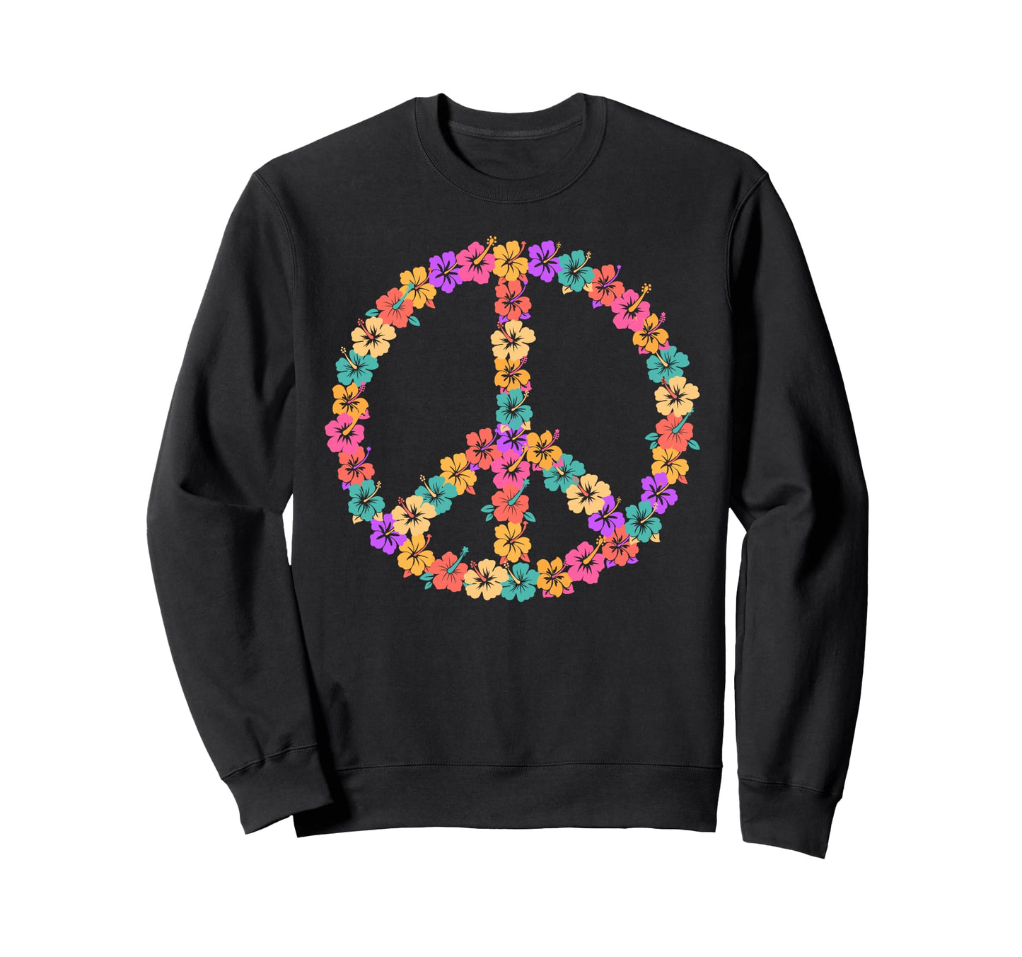 Peace Sign Flowers Aloha Hawaii Sweatshirt - Novelty Apparel for Adults - T-Shirt, Sweatshirt, Hoodie