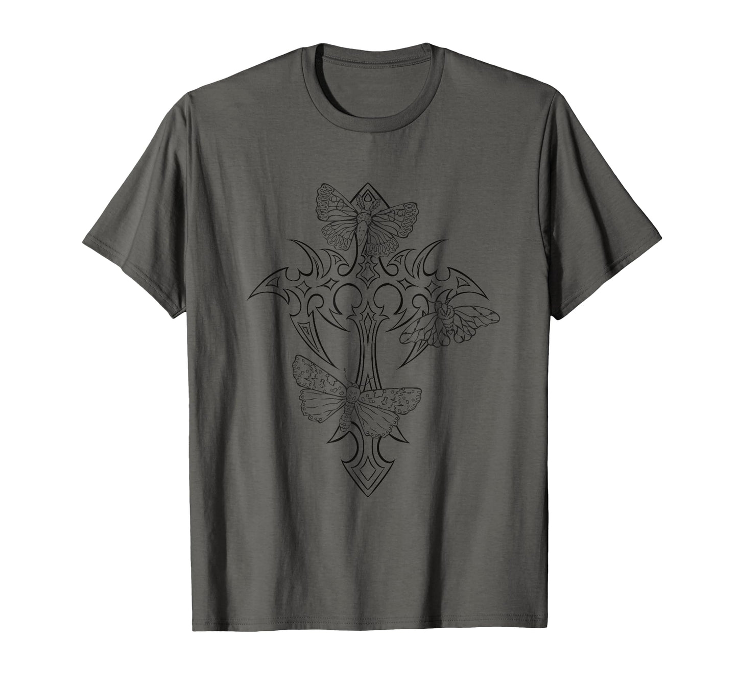 Gothic Cross Moth Y2K Mall Goth Grunge T-Shirt - Trendy Graphic for Adults - T-Shirt, Sweatshirt, Hoodie