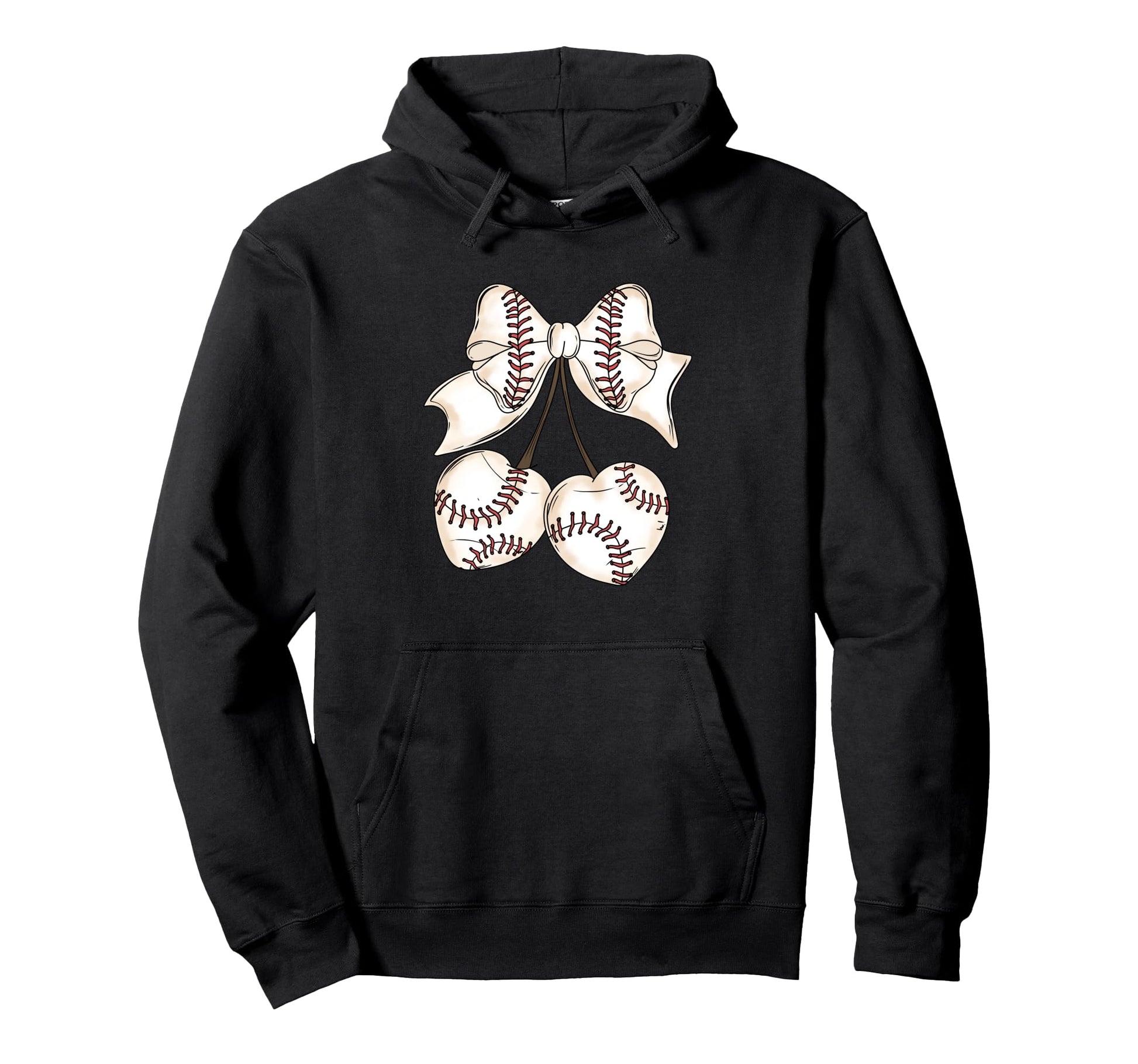 Baseball Hearts Bow Sports Lover Hoodie - Unique Graphic for Adults - T-Shirt, Sweatshirt, Hoodie