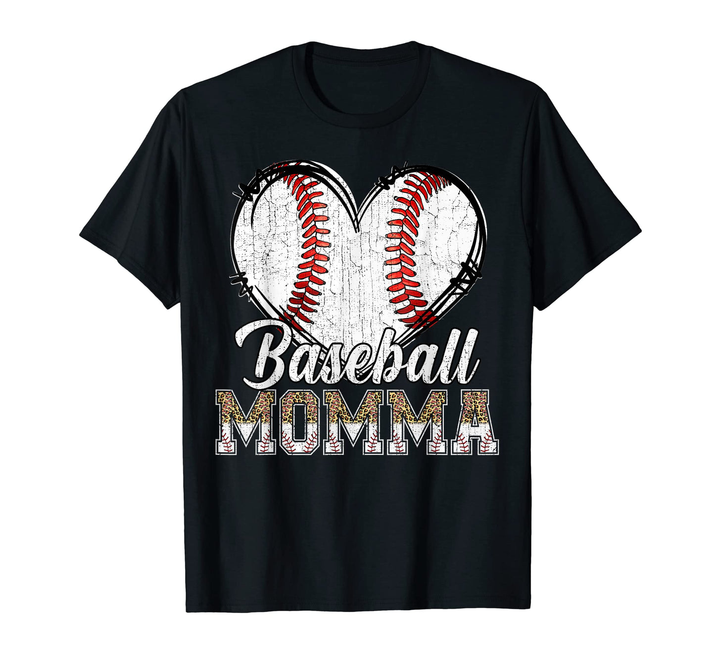 Softball Baseball Momma Heart T-Shirt - Casual Everyday Wear Men Women - T-Shirt, Sweatshirt, Hoodie