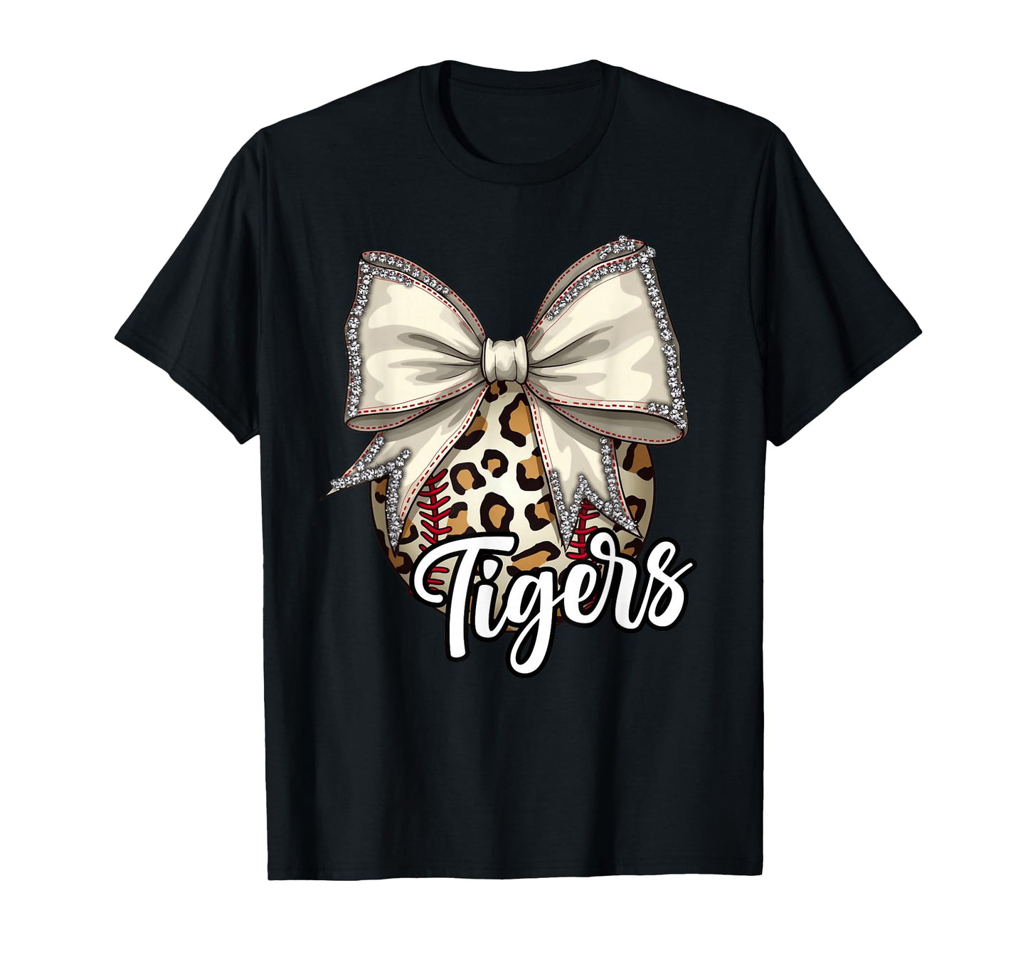 Tigers Baseball Mom Leopard Coquette T-Shirt - Casual Everyday Wear Unisex - T-Shirt, Sweatshirt, Hoodie