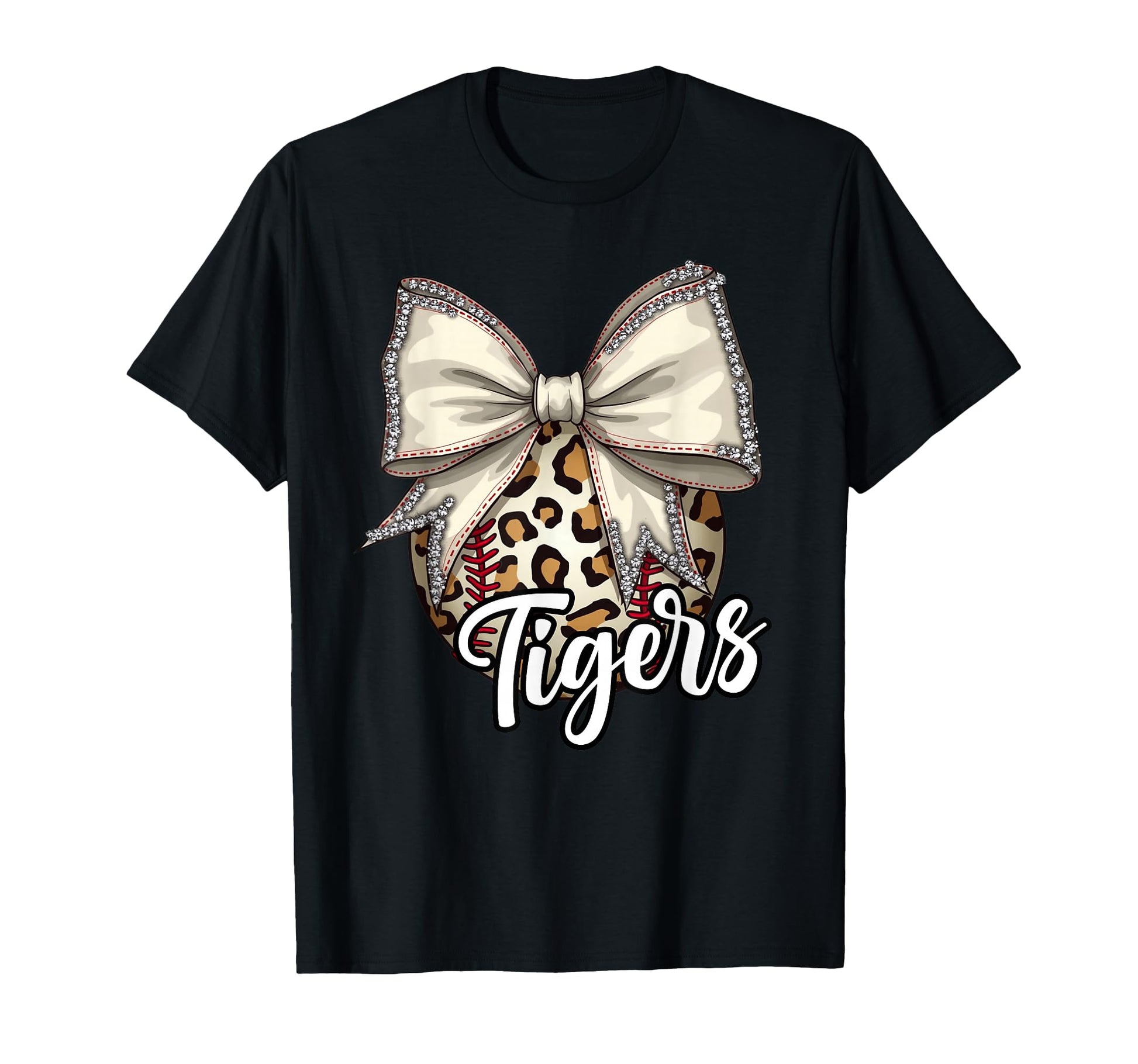 Tigers Baseball Mom Leopard Coquette T-Shirt - Casual Everyday Wear Unisex - T-Shirt, Sweatshirt, Hoodie