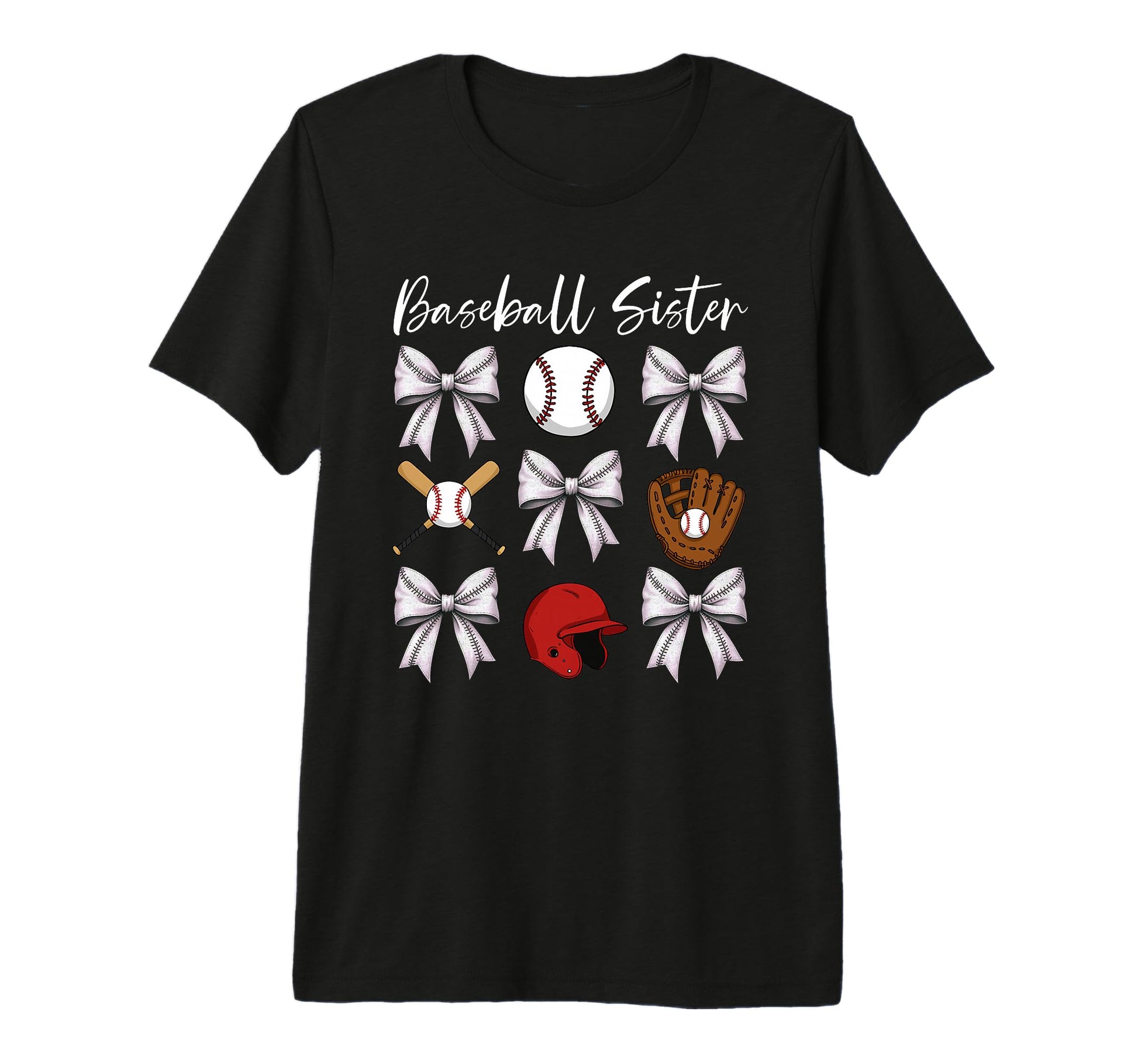 Baseball Sister Bows And T-Shirt - Casual Everyday Wear for Adults - T-Shirt, Sweatshirt, Hoodie