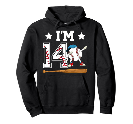 14Th Baseball Birthday Fourteen Year Hoodie - Fun Novelty Design Unisex - T-Shirt, Sweatshirt, Hoodie