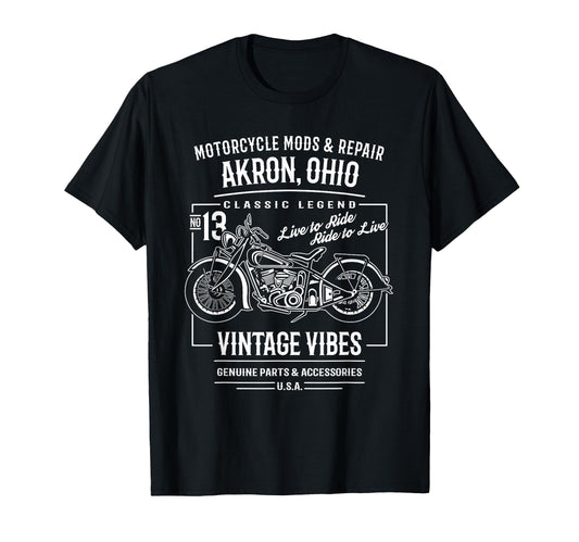 Akron Oh Usa Motorcycle Adventure T-Shirt - Streetwear Style Men Women - T-Shirt, Sweatshirt, Hoodie