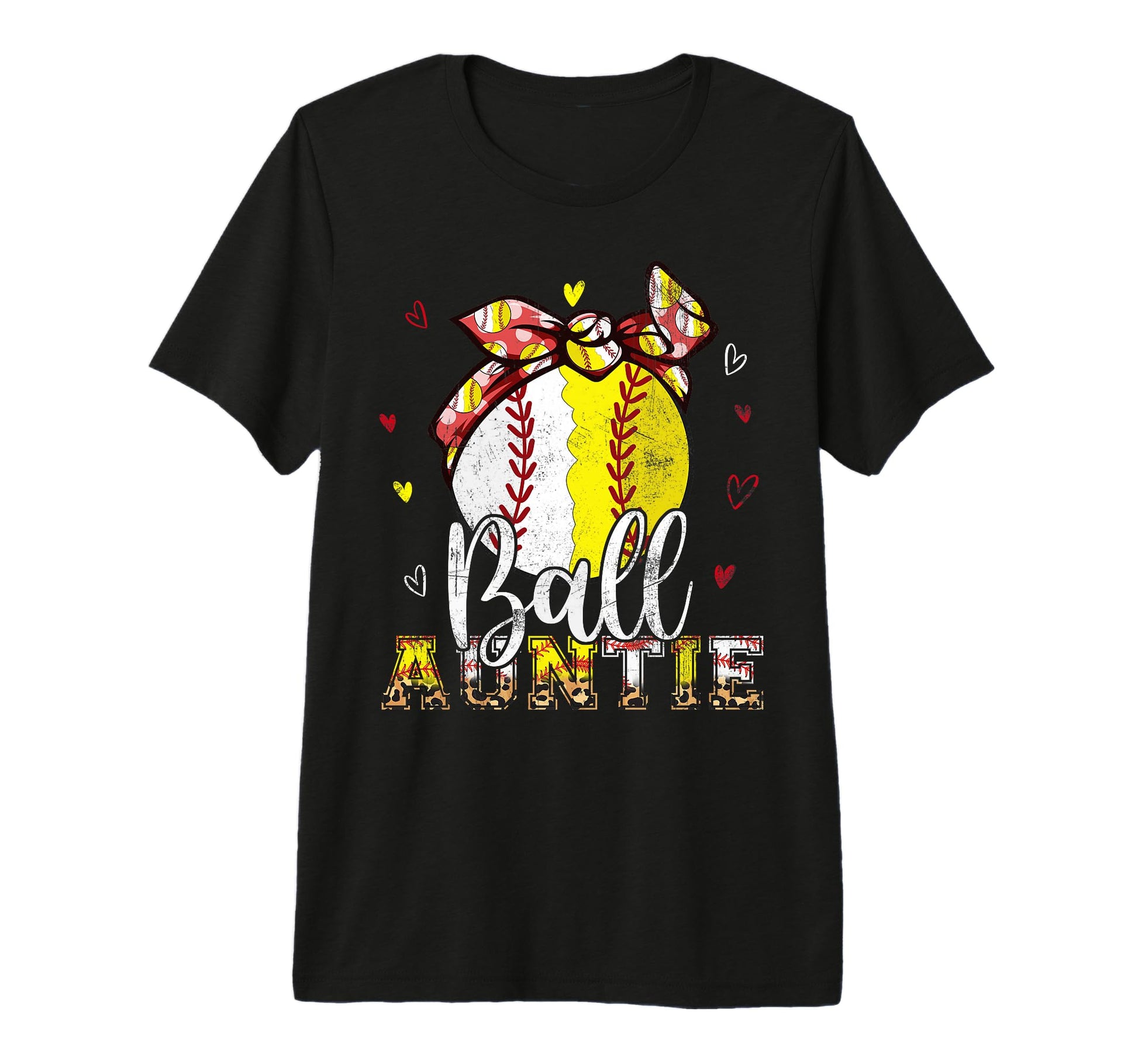Softball Baseball Ball Auntie Bandana T-Shirt - Unique Graphic Unisex - T-Shirt, Sweatshirt, Hoodie