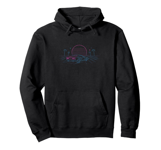 80S Synthwave Hoodie - Graphic Print Men Women - T-Shirt, Sweatshirt, Hoodie