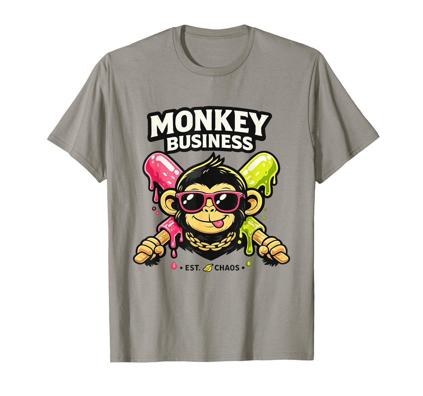 Funny Monkey Sunglasses Party T-Shirt - Aesthetic Graphic for Adults - T-Shirt, Sweatshirt, Hoodie