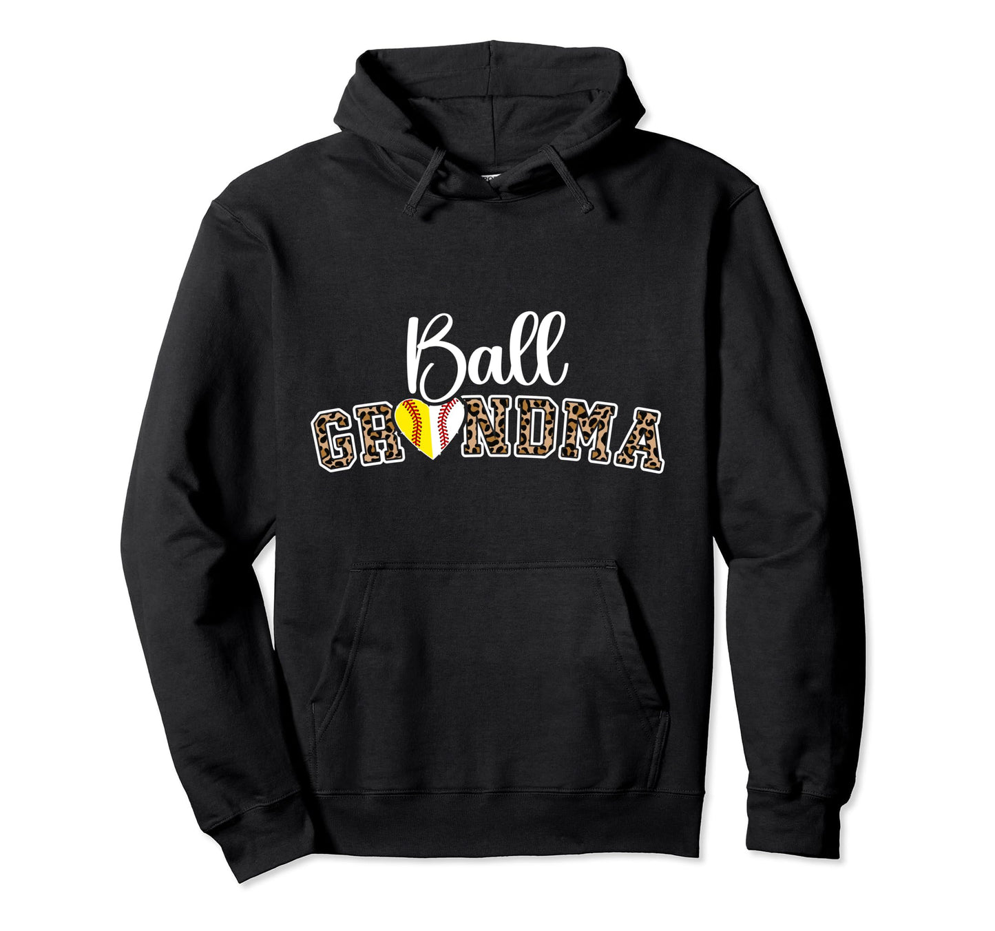 Ball Grandma Leopard Softball Baseball Hoodie - Minimalist Print Unisex - T-Shirt, Sweatshirt, Hoodie