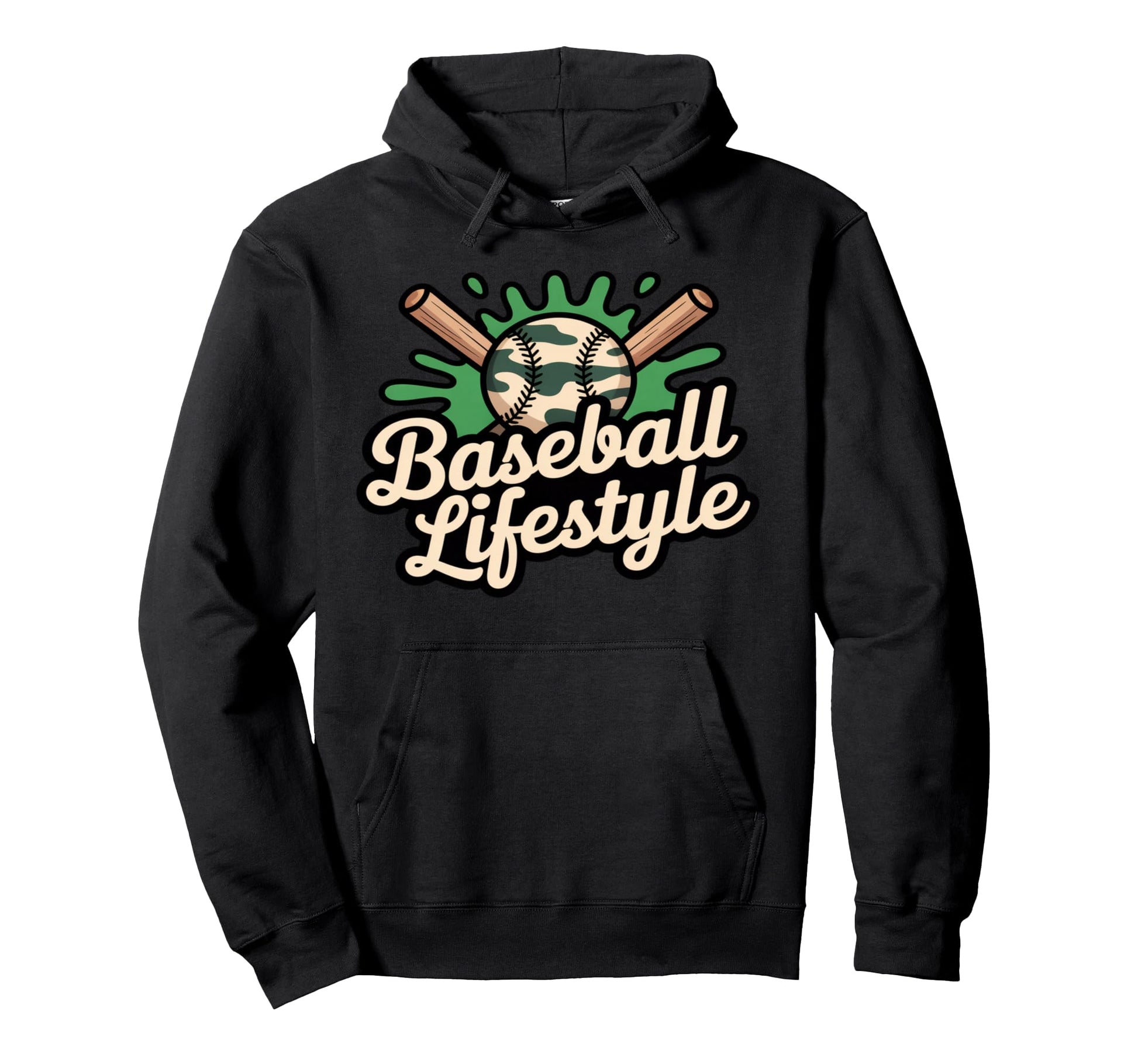 Baseball Lifestyle Crossed Bats Hoodie - Aesthetic Graphic Men Women - T-Shirt, Sweatshirt, Hoodie