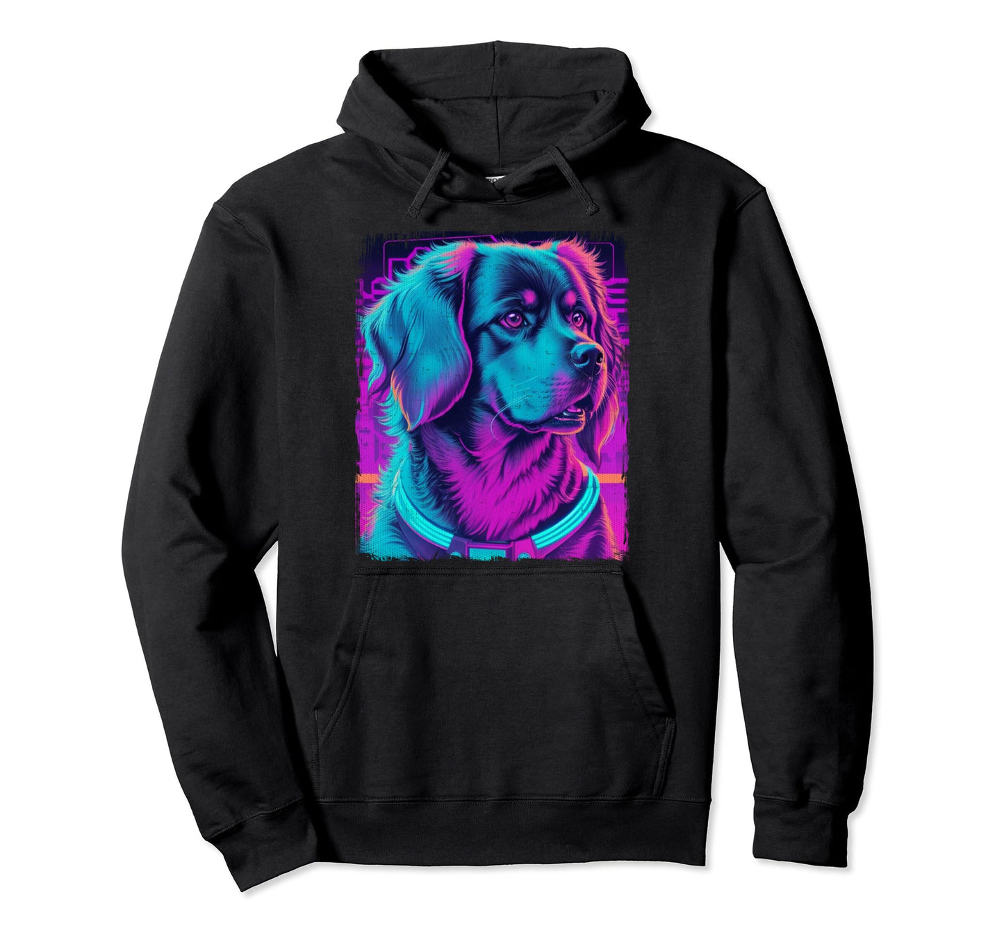 Labernese Dog Cyber Vaporwave 80S Hoodie - Aesthetic Graphic for Adults - T-Shirt, Sweatshirt, Hoodie