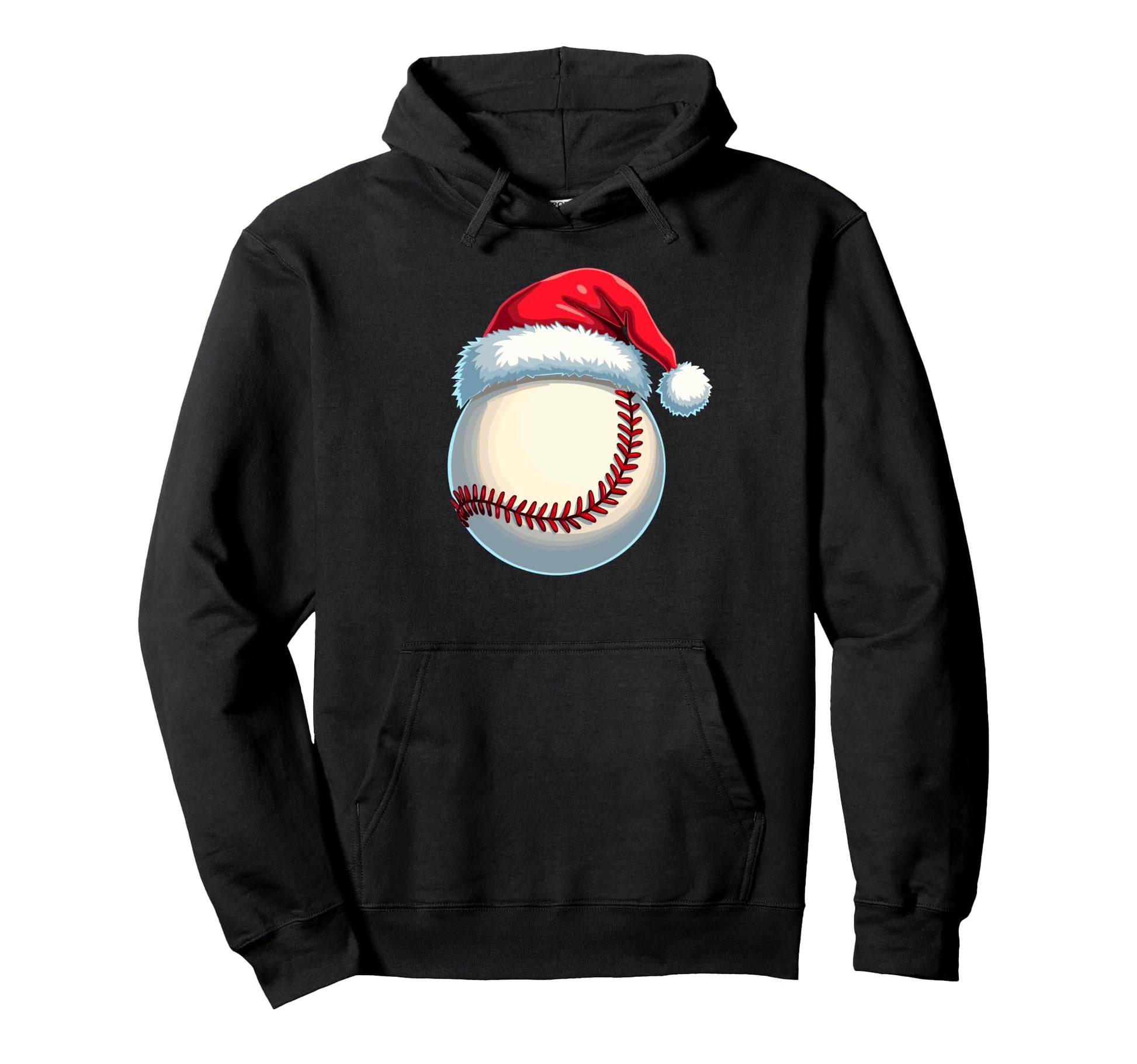 Funny Baseball Ball Santa Holiday Hoodie - Aesthetic Graphic for Adults - T-Shirt, Sweatshirt, Hoodie