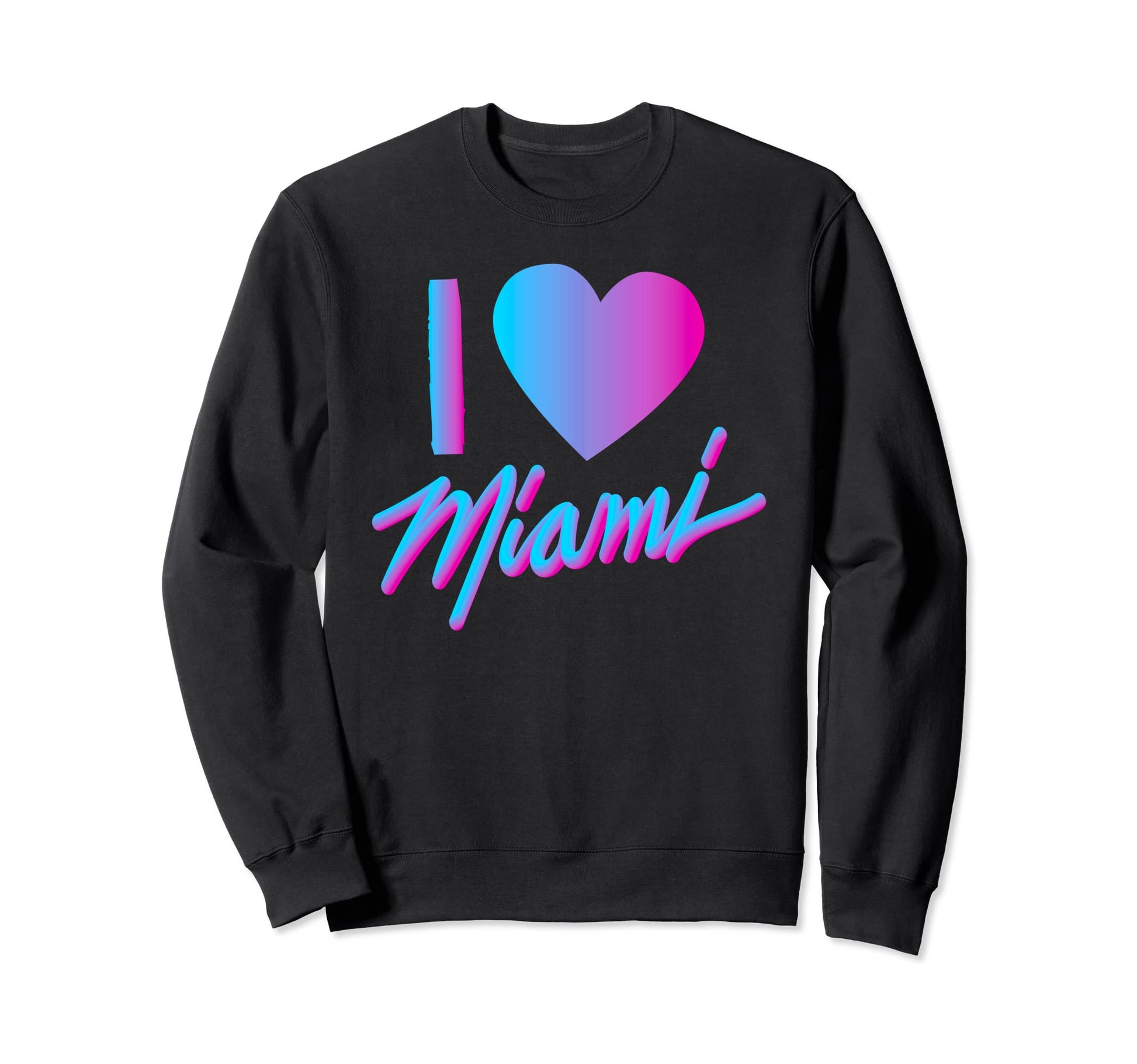I Love Heart Miami Vaperwave Sweatshirt - Casual Everyday Wear Unisex - T-Shirt, Sweatshirt, Hoodie