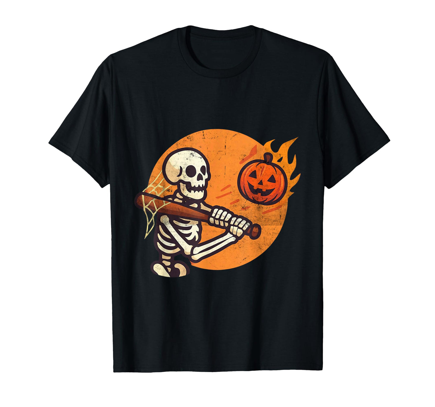 Cobweb Baseball Bat Flaming T-Shirt - Fun Novelty Design for Adults - T-Shirt, Sweatshirt, Hoodie