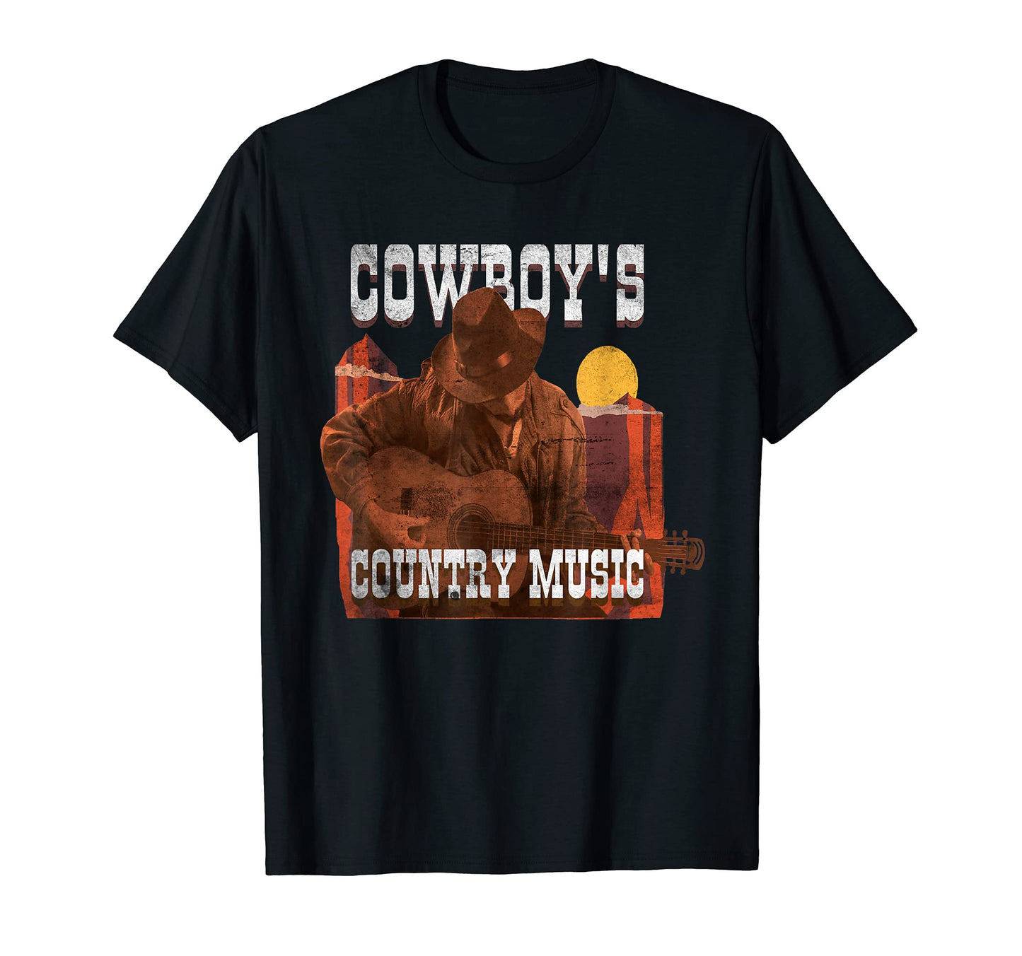 Cowboy Country Music Guitar Western T-Shirt - Streetwear Style for Adults - T-Shirt, Sweatshirt, Hoodie