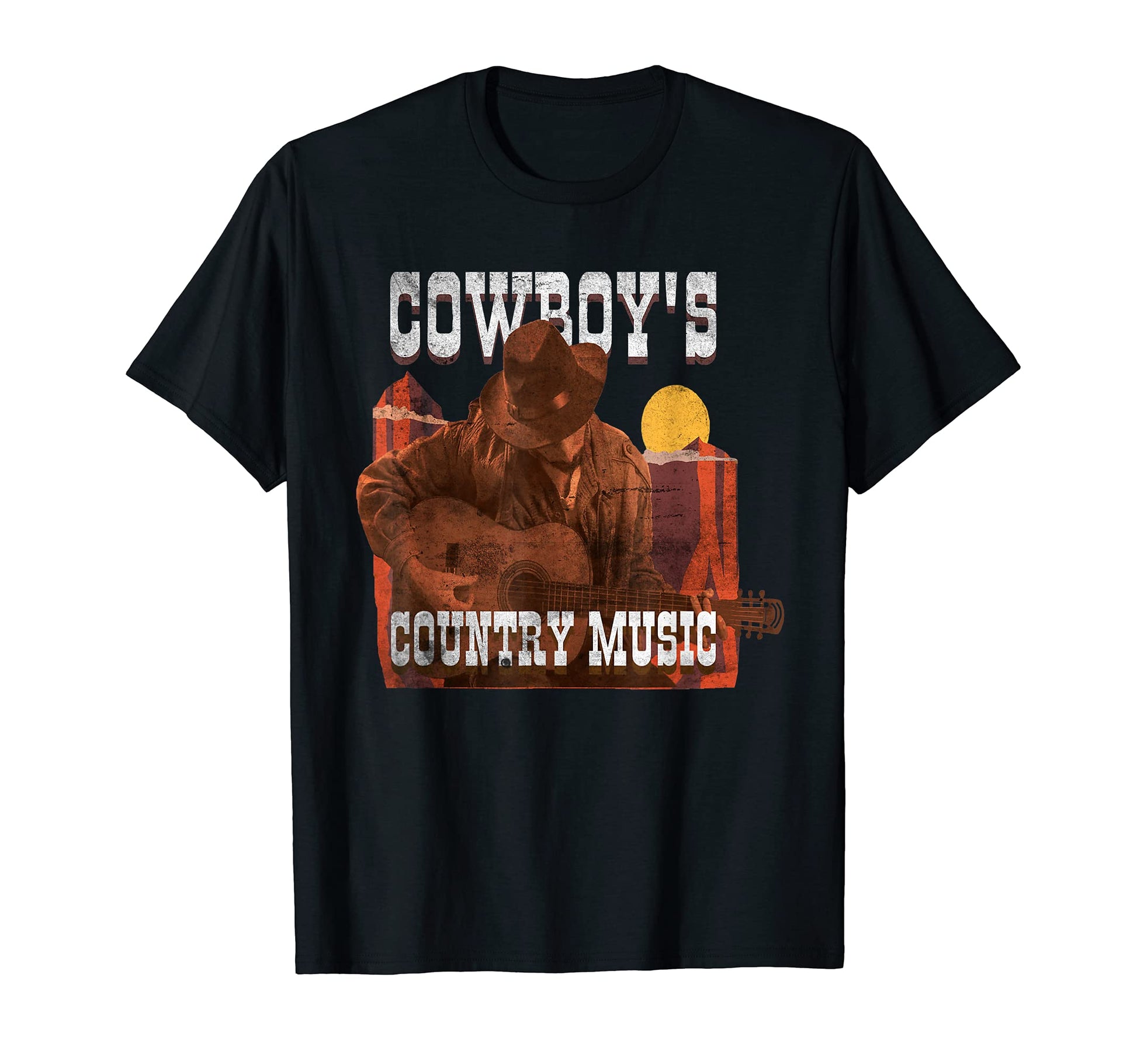Cowboy Country Music Guitar Western T-Shirt - Streetwear Style for Adults - T-Shirt, Sweatshirt, Hoodie