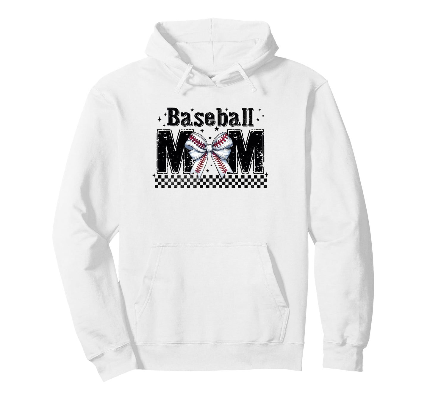 Baseball Mom Coquette Bow Game Day Hoodie - Streetwear Style for Adults - T-Shirt, Sweatshirt, Hoodie