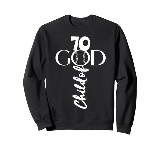 Baseball Jesus 70 Years Child God Sweatshirt - Novelty Apparel for Adults - T-Shirt, Sweatshirt, Hoodie