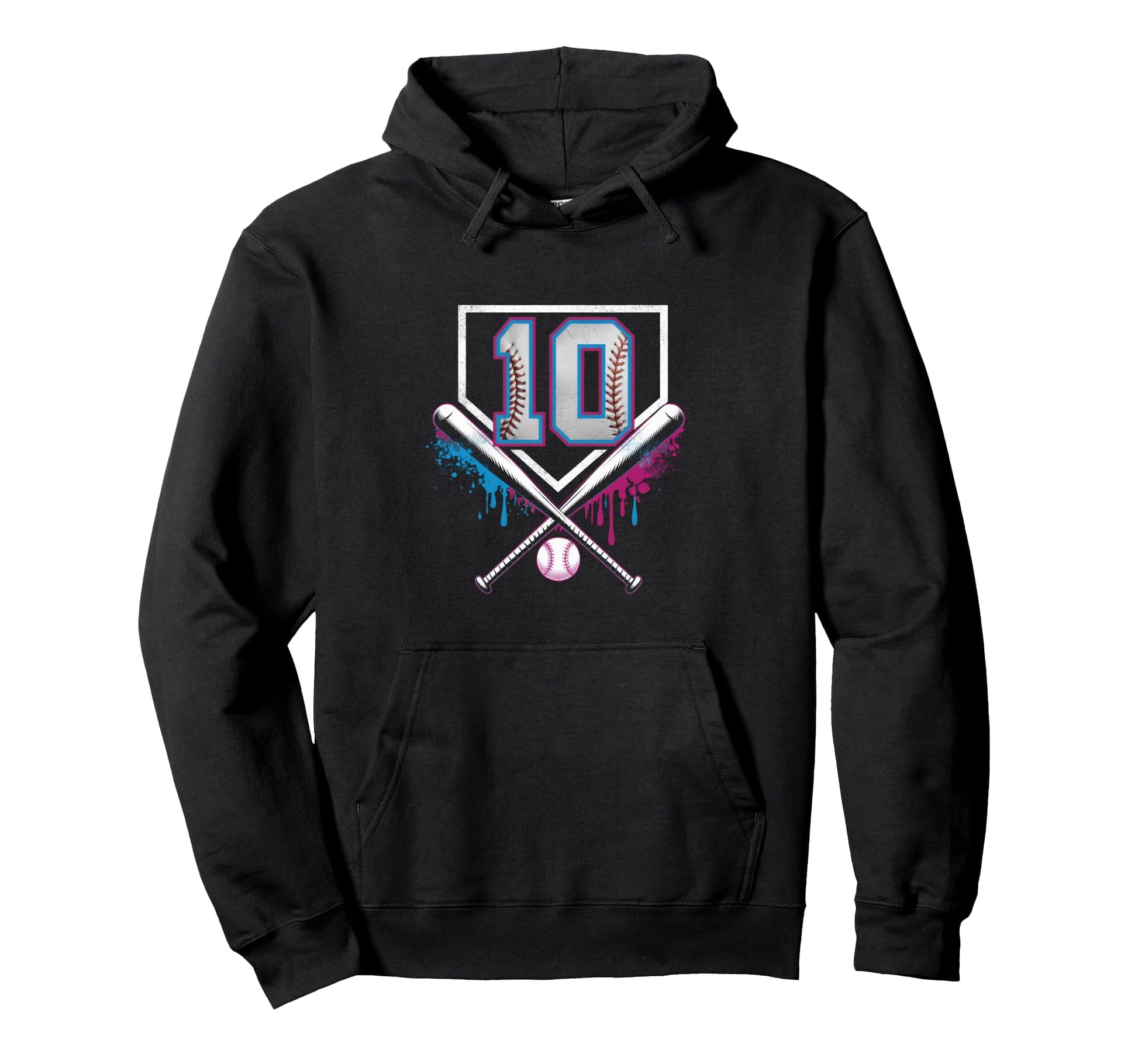 10Th Birthday Baseball Home Ice Cream Hoodie - Aesthetic Graphic Unisex - T-Shirt, Sweatshirt, Hoodie