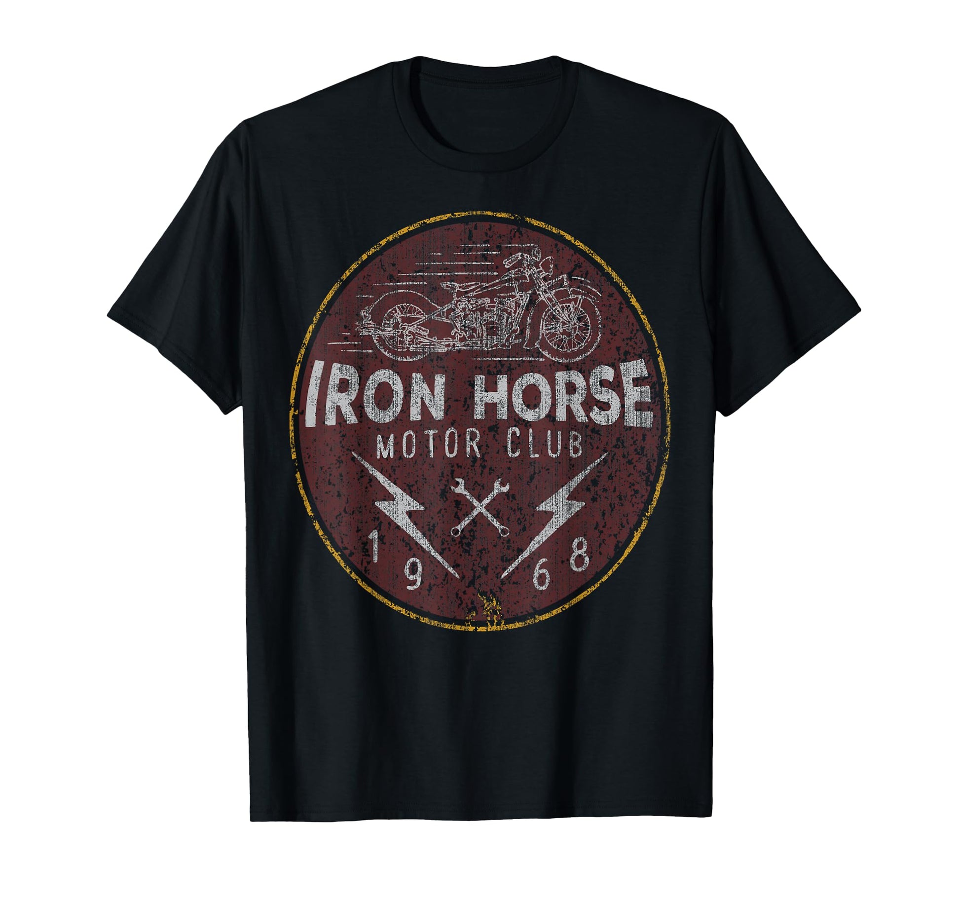 Iron Horse Motor Club 1968 Red T-Shirt - Graphic Print Unisex - T-Shirt, Sweatshirt, Hoodie