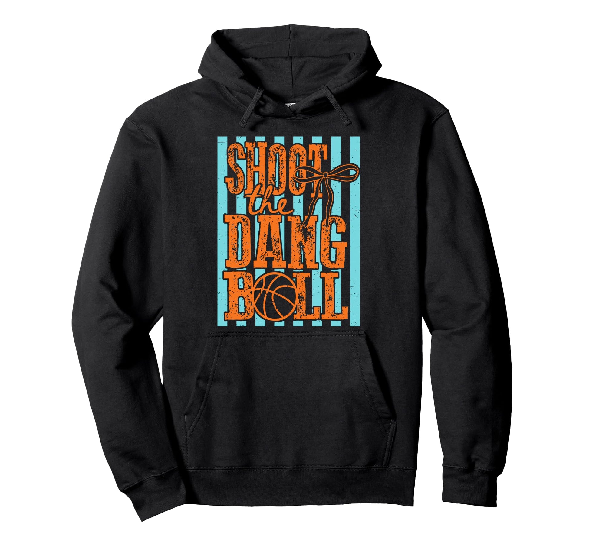 Shoot Dang Ball Basketball Striped Hoodie - Unique Graphic Men Women - T-Shirt, Sweatshirt, Hoodie