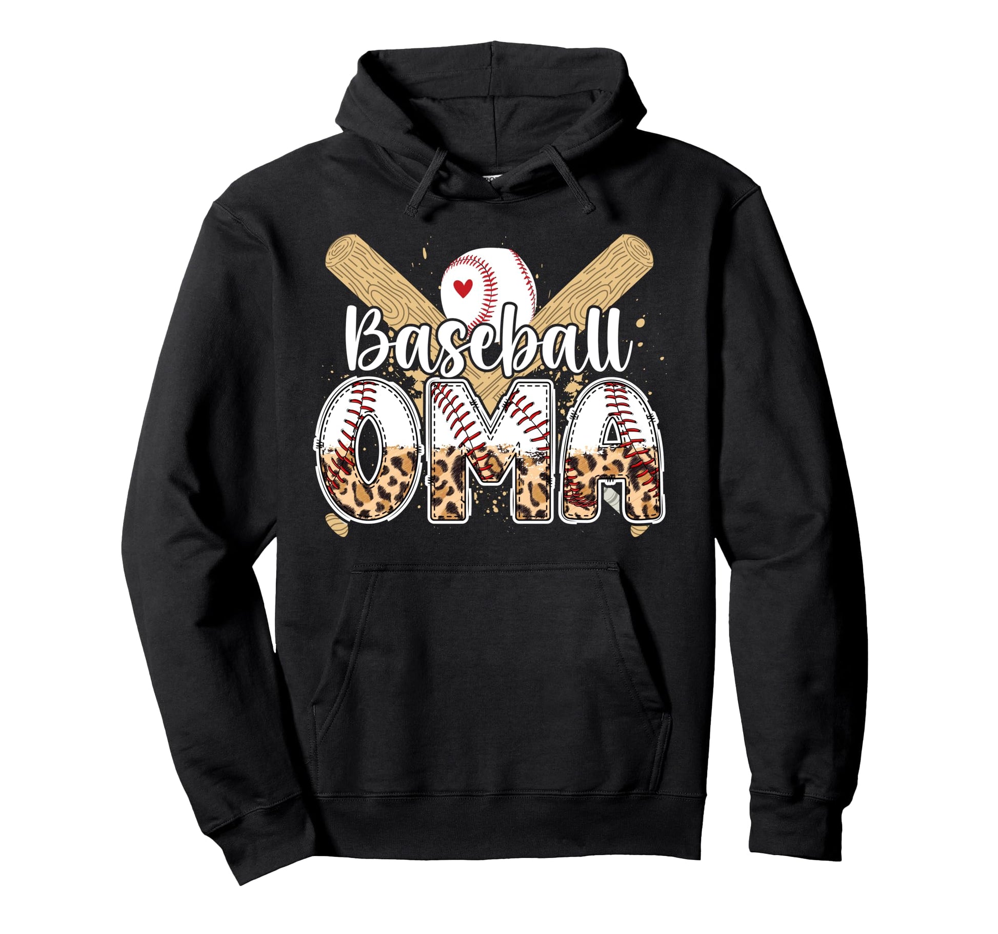 Baseball Oma Leopard Oma Baseball Hoodie - Fun Novelty Design Unisex - T-Shirt, Sweatshirt, Hoodie