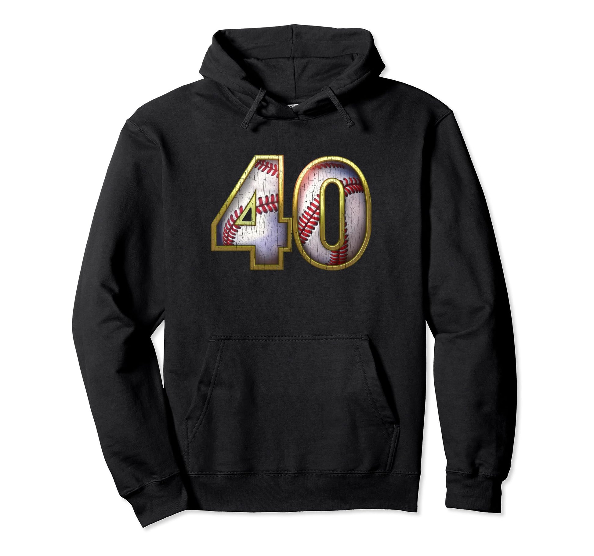 40Th Birthday Baseball Pattern Gift Hoodie - Custom Art Print for Adults - T-Shirt, Sweatshirt, Hoodie