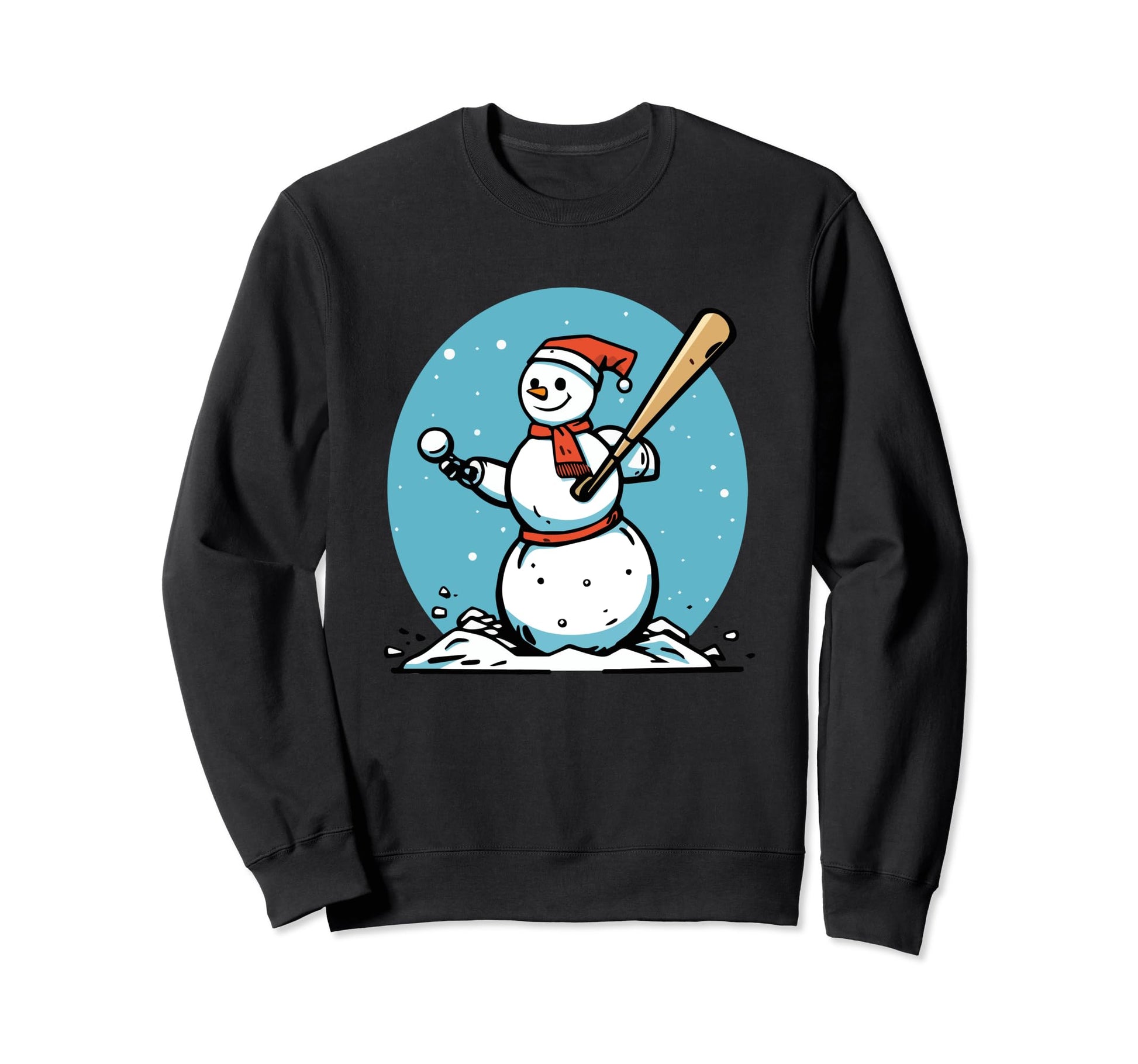 Baseball Merry Santa Claus Sweatshirt - Casual Everyday Wear Men Women - T-Shirt, Sweatshirt, Hoodie