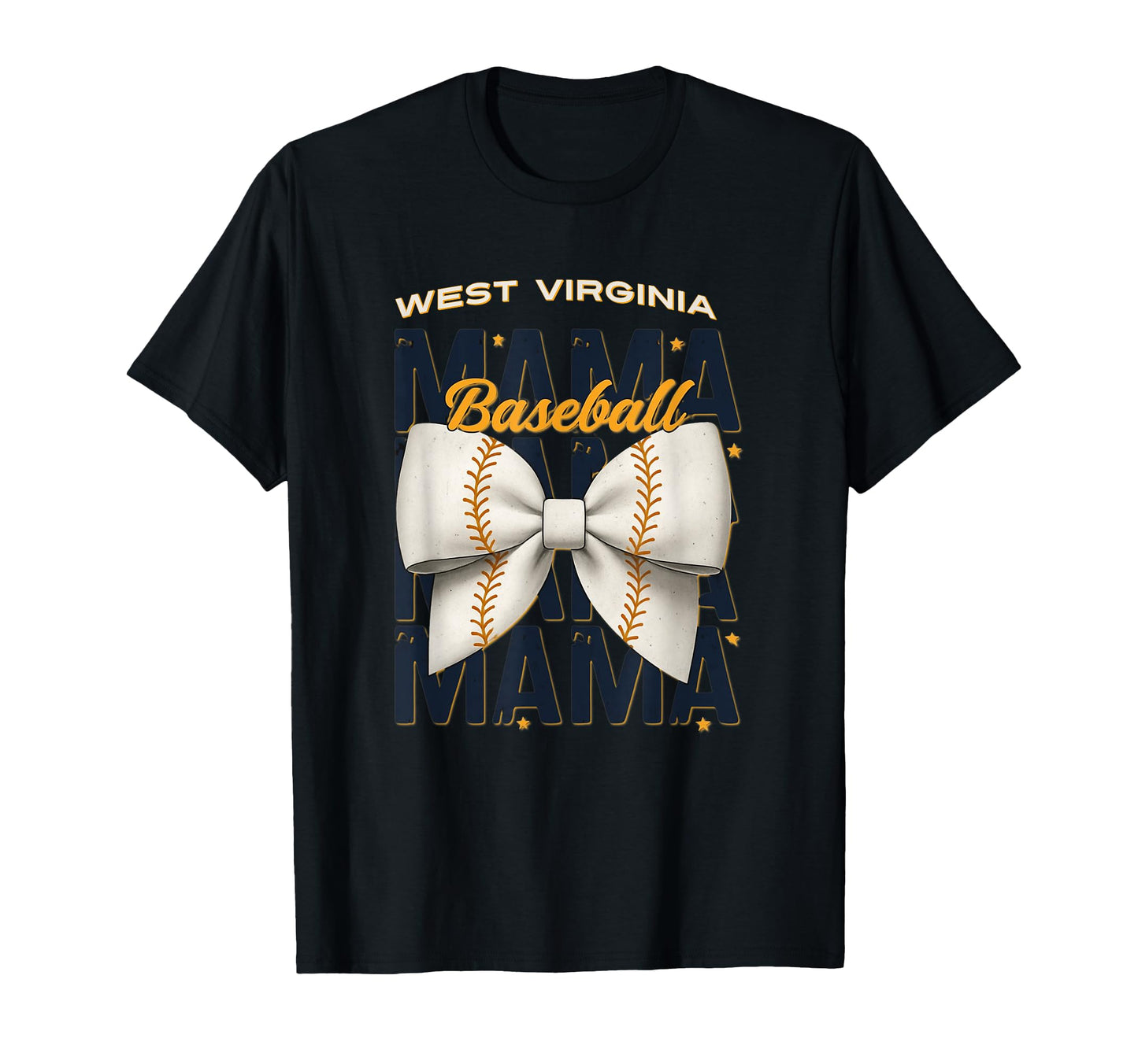 West Virginia Baseball Mama Coquette Bow T-Shirt - Streetwear Style Unisex - T-Shirt, Sweatshirt, Hoodie