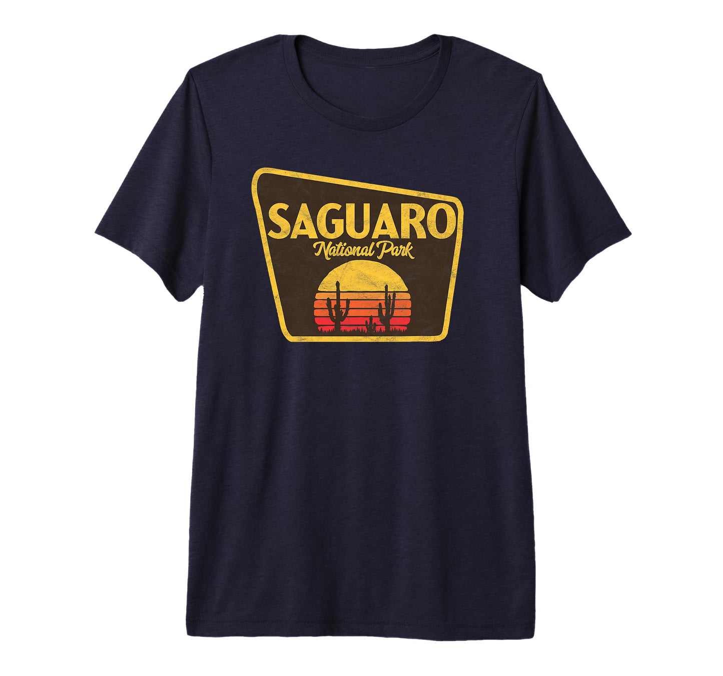 Saguaro National Park Sign Tri Blend T-Shirt - Minimalist Print Men Women - T-Shirt, Sweatshirt, Hoodie