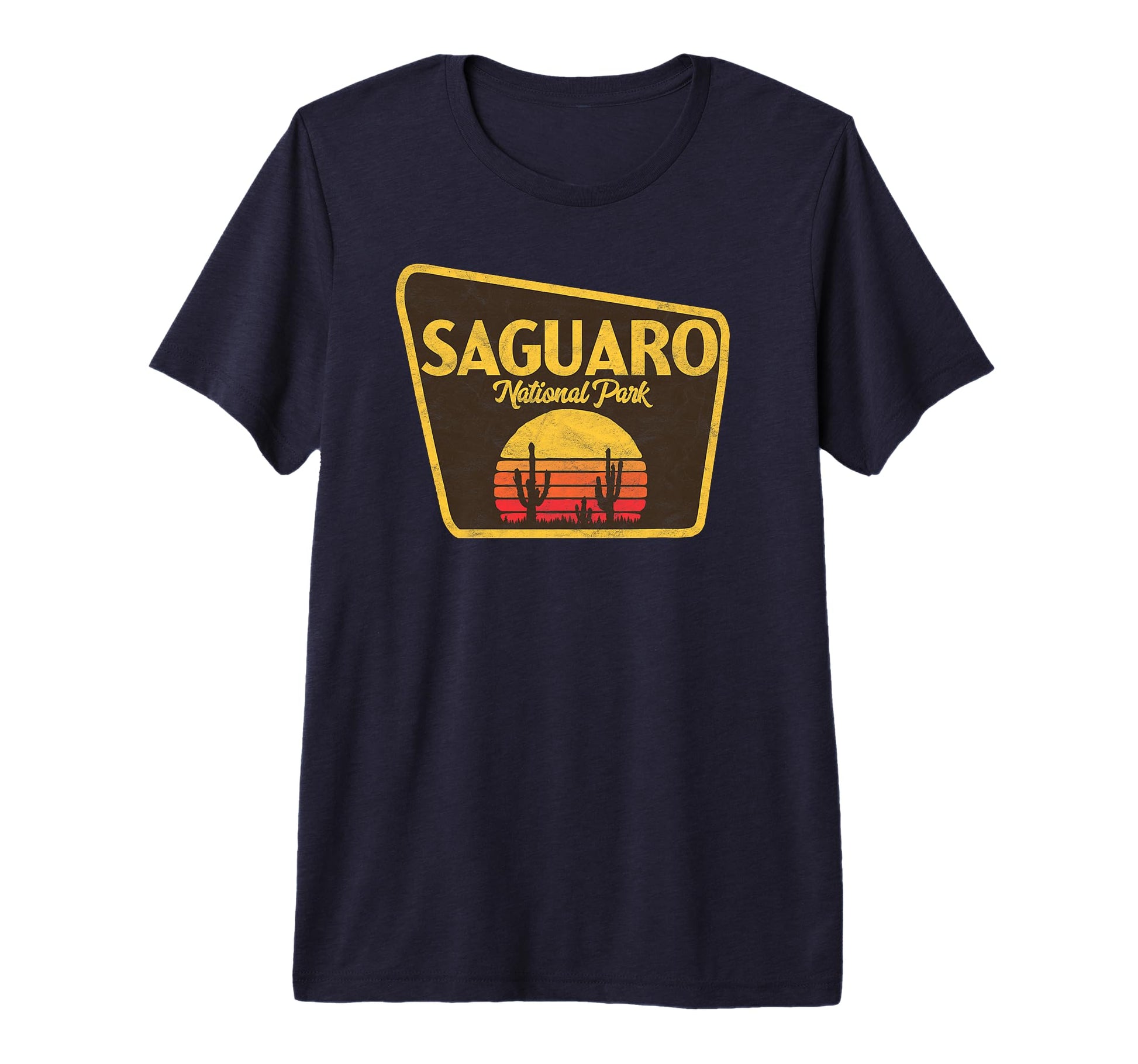 Saguaro National Park Sign Tri Blend T-Shirt - Minimalist Print Men Women - T-Shirt, Sweatshirt, Hoodie