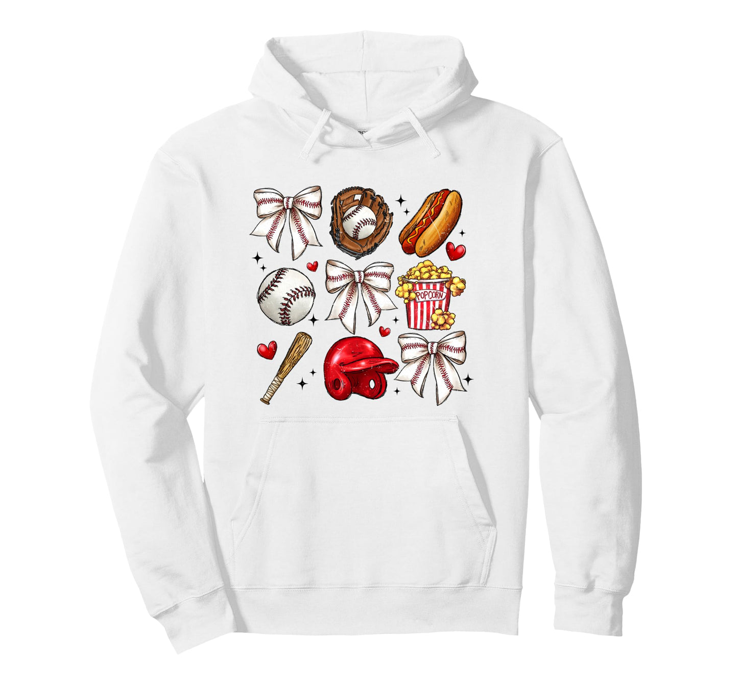 Coquette Baseball Mom Sister Grandma Hoodie - Novelty Apparel for Adults - T-Shirt, Sweatshirt, Hoodie