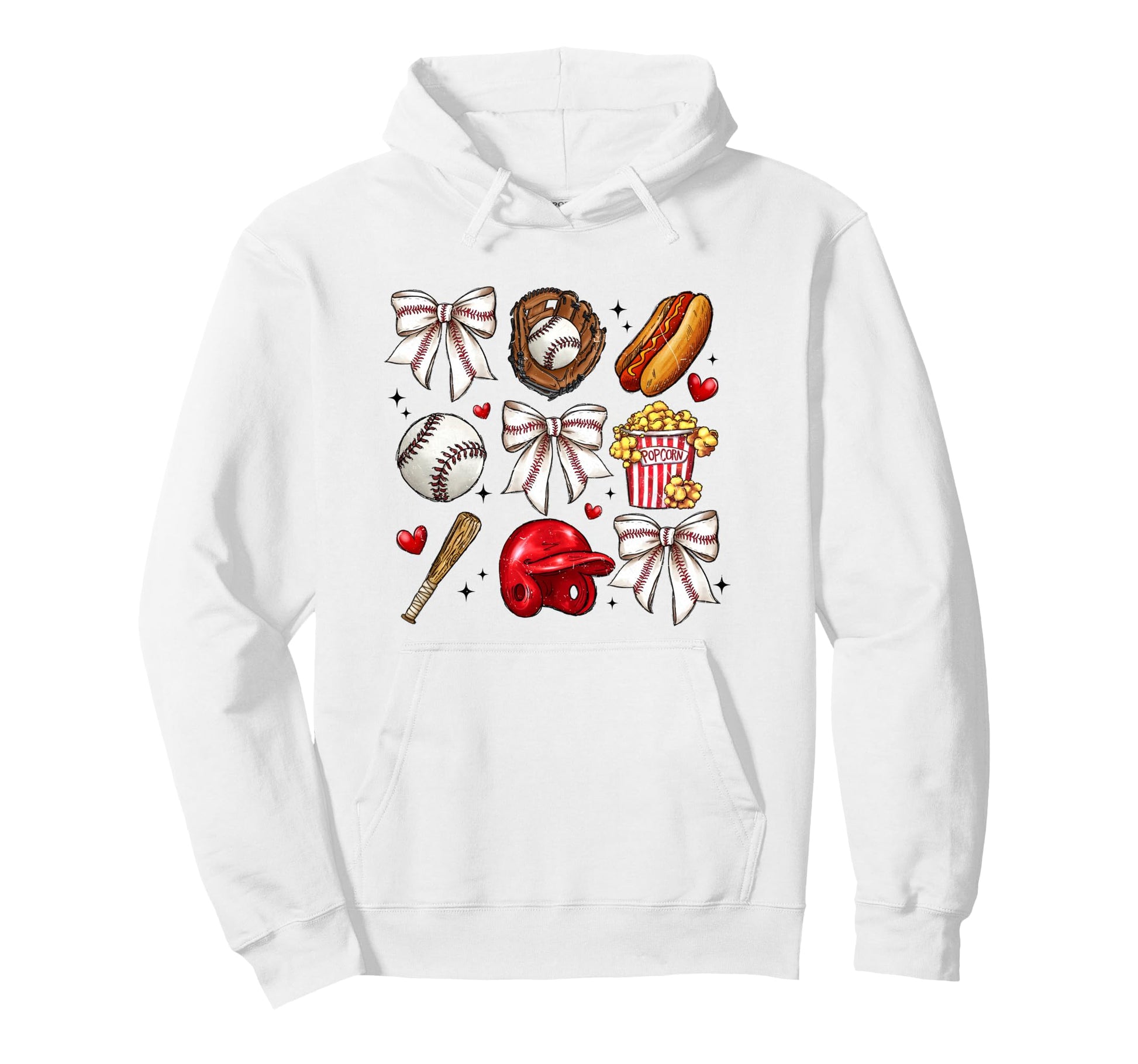 Coquette Baseball Mom Sister Grandma Hoodie - Novelty Apparel for Adults - T-Shirt, Sweatshirt, Hoodie