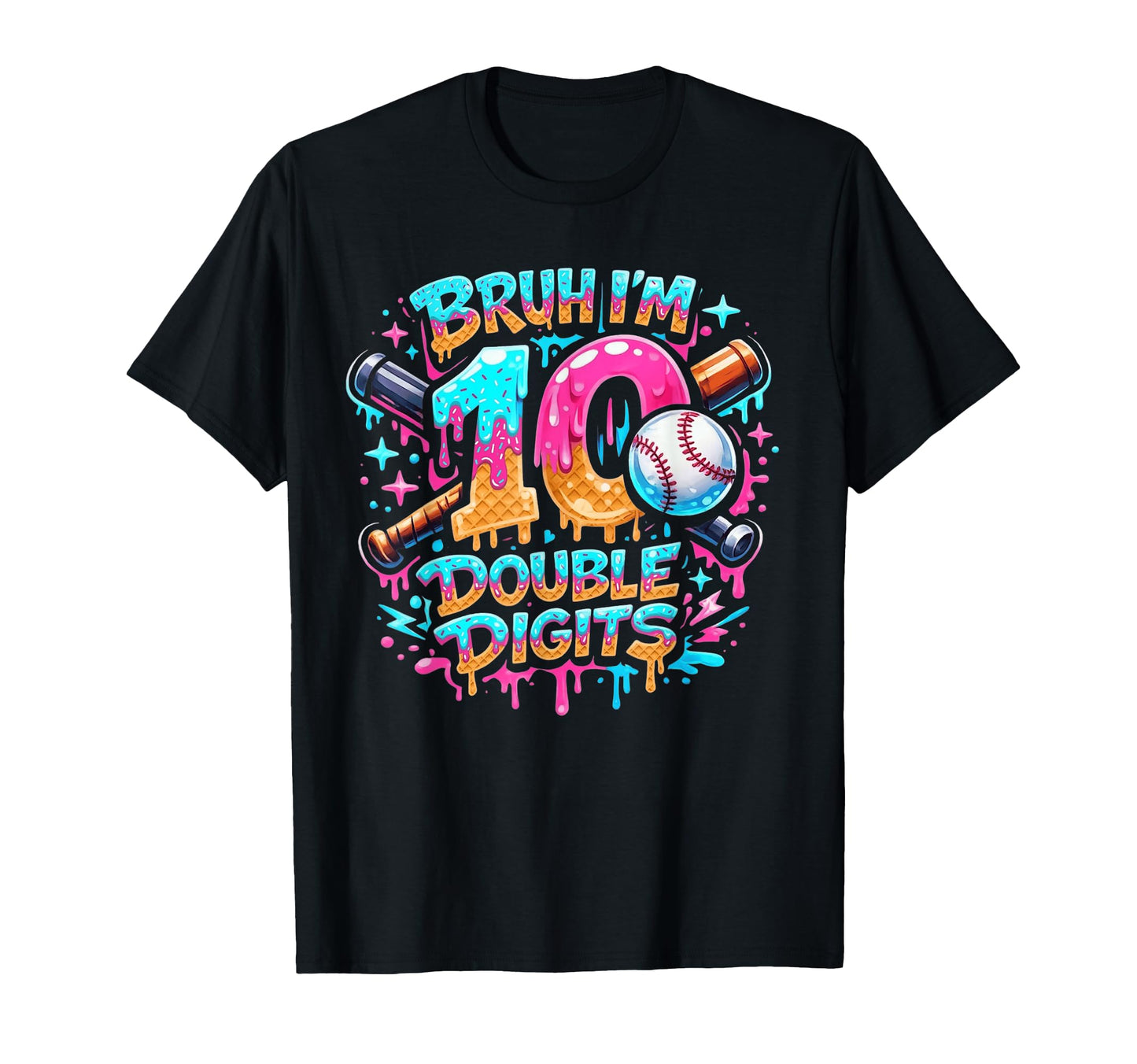 10Th Birthday Baseball Drip Birthday T-Shirt - Streetwear Style Unisex - T-Shirt, Sweatshirt, Hoodie