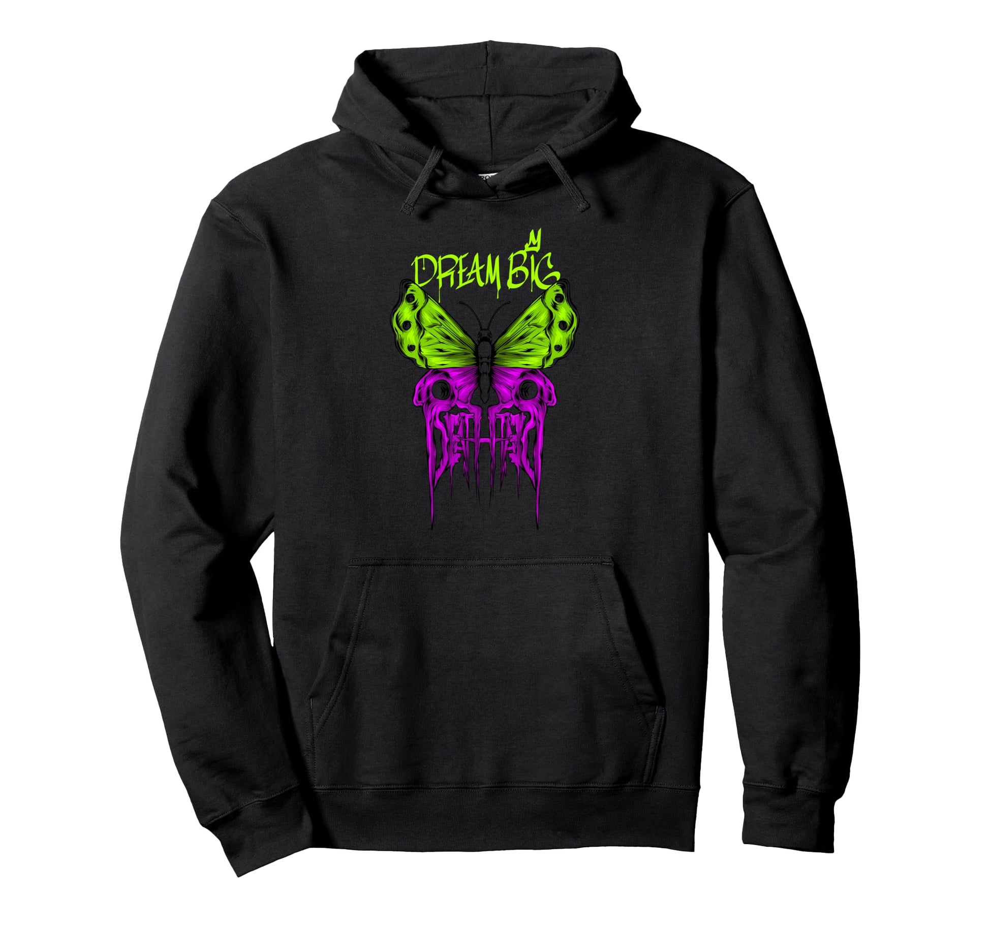Butterfly Dream Big Y2K Grunge Hoodie - Custom Art Print for Adults - T-Shirt, Sweatshirt, Hoodie