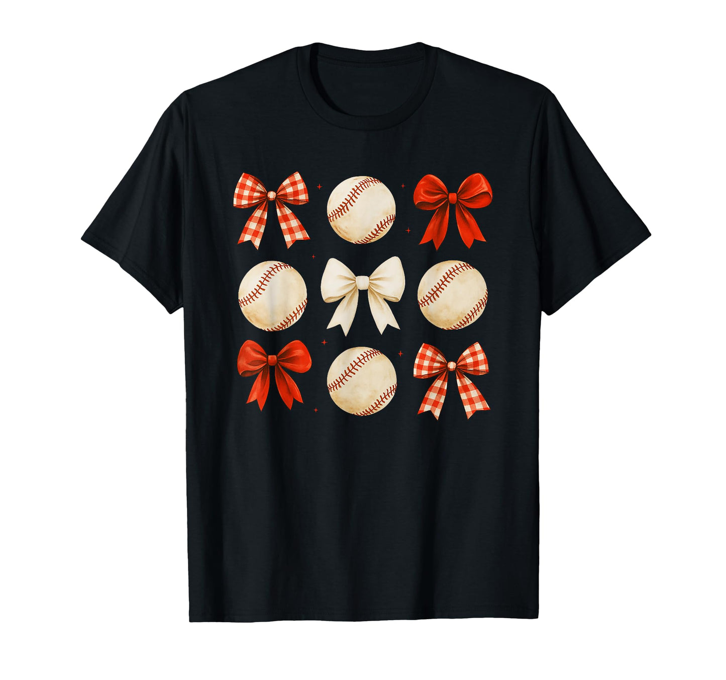 Coquette Bow Baseball Game Day Cheer Mom T-Shirt - Graphic Print Unisex - T-Shirt, Sweatshirt, Hoodie