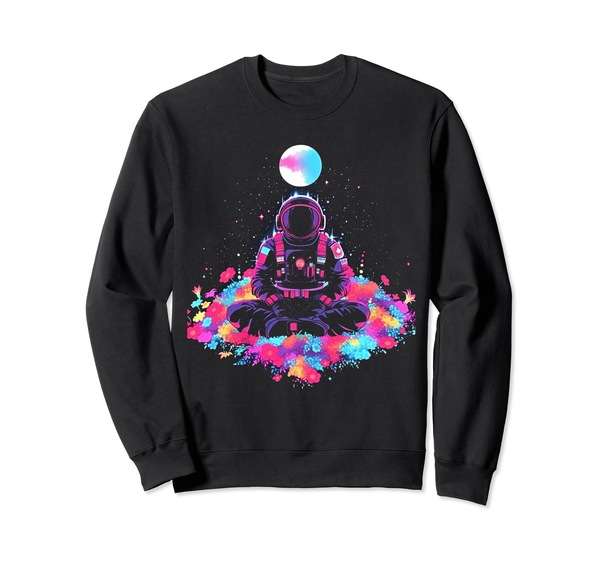 Synthwave Astronaut Cyberpunk Sweatshirt - Fun Novelty Design for Adults - T-Shirt, Sweatshirt, Hoodie