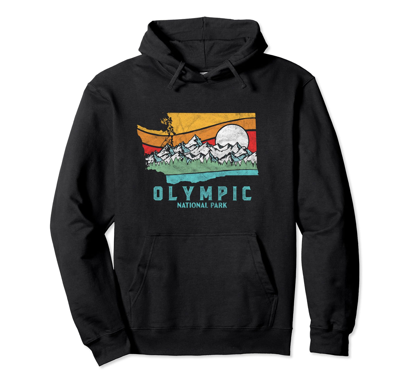 Olympic National Park Washington Mountain Hoodie - Custom Art Print Unisex - T-Shirt, Sweatshirt, Hoodie
