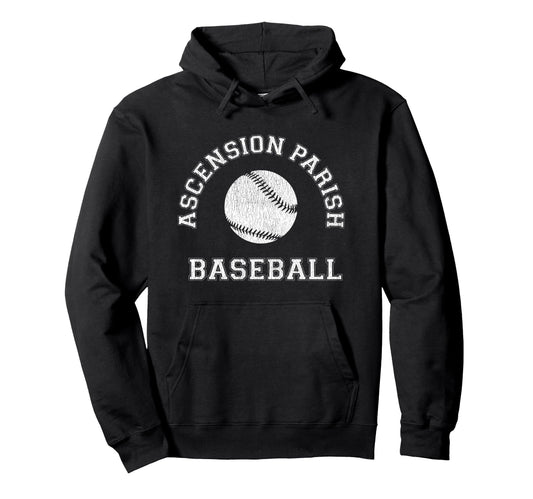 Ascension Parish Baseball Distressed Hoodie - Trendy Graphic Men Women - T-Shirt, Sweatshirt, Hoodie