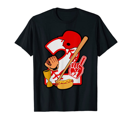 Baseball 2Th Birthday Party Number 2 2 T-Shirt - Graphic Print Men Women - T-Shirt, Sweatshirt, Hoodie