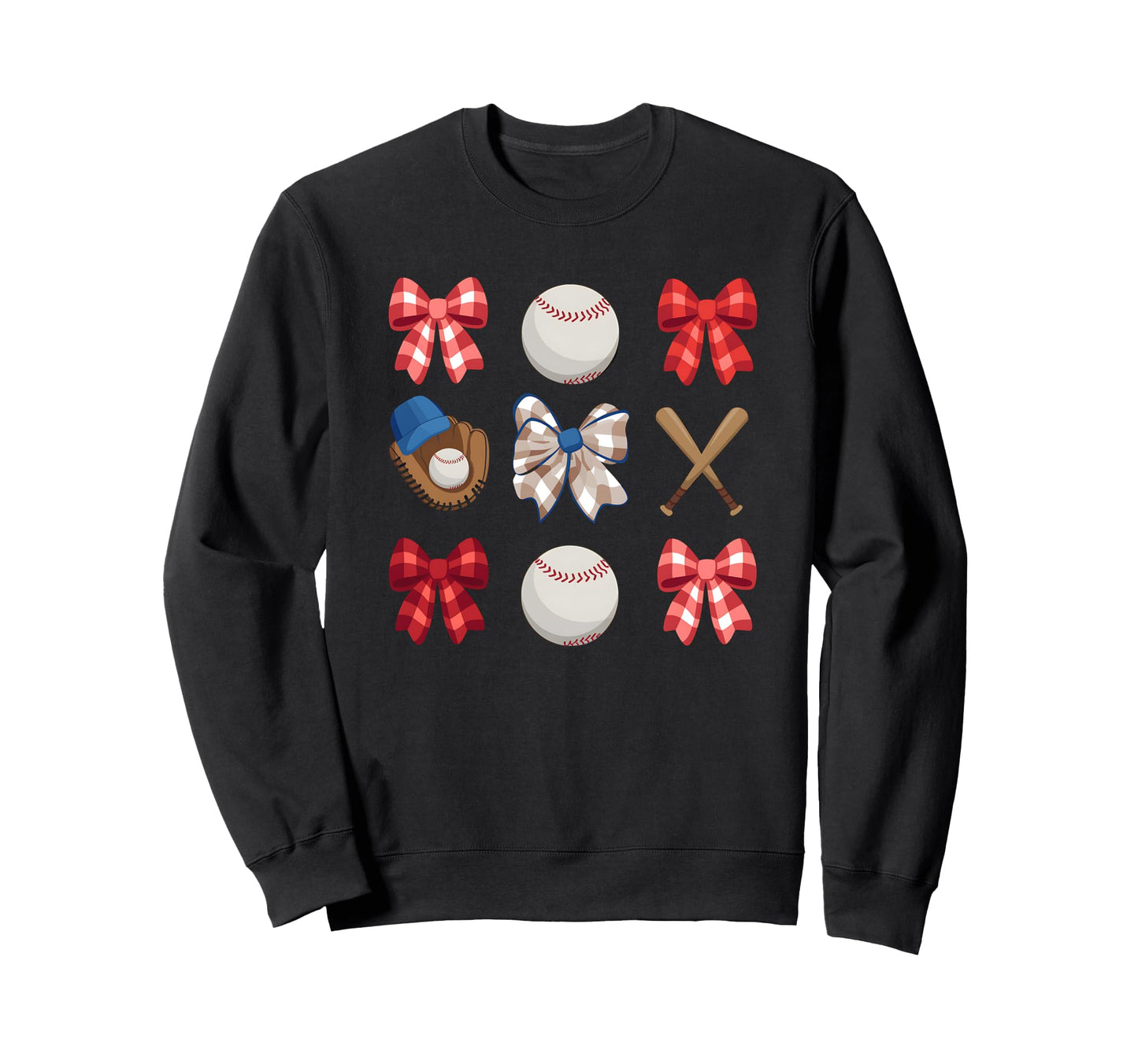 Baseball Sister Coquette Bow Sweatshirt - Novelty Apparel Men Women - T-Shirt, Sweatshirt, Hoodie