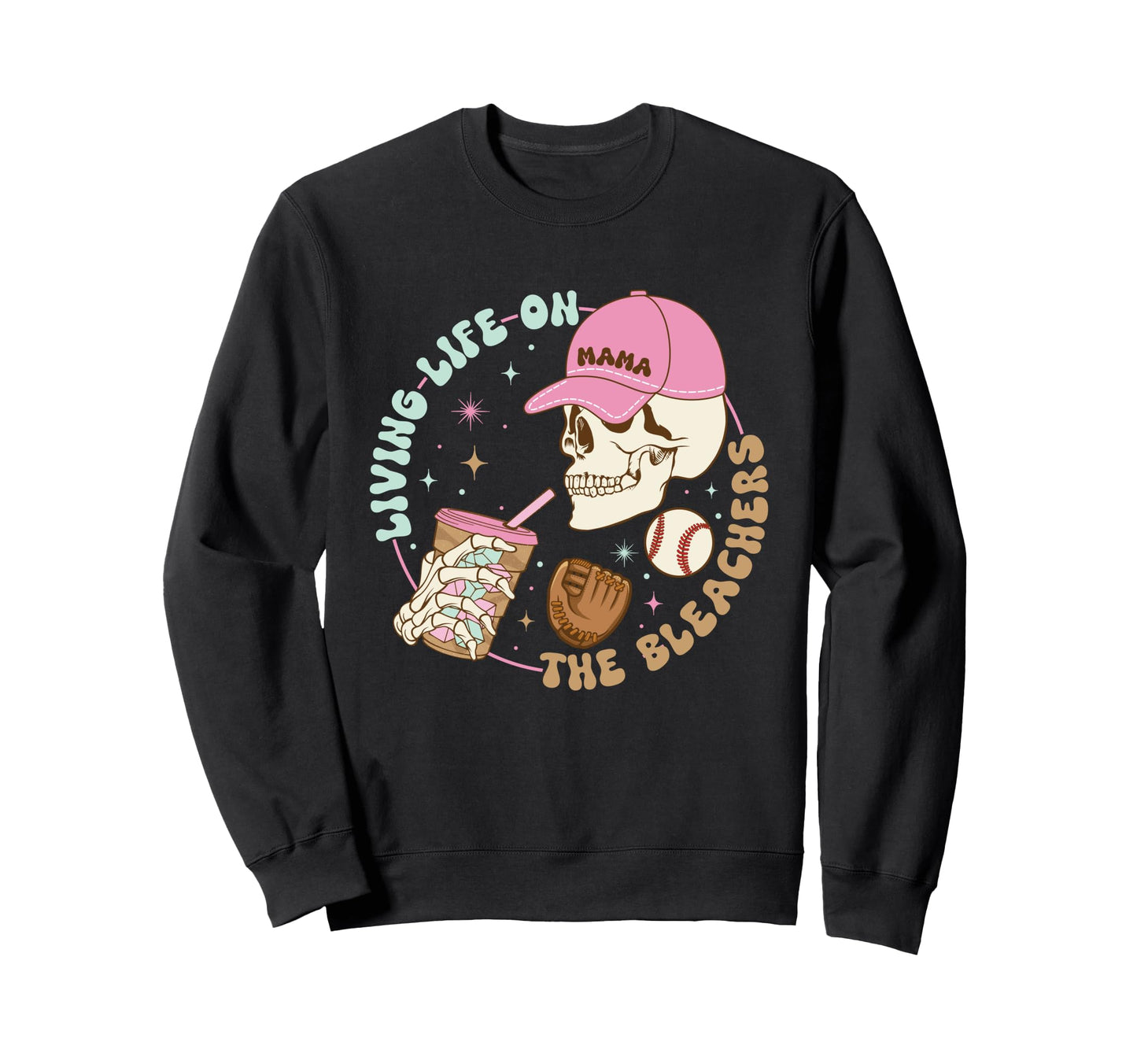 Living Life Bleachers Skull Gift Sweatshirt - Custom Art Print Men Women - T-Shirt, Sweatshirt, Hoodie